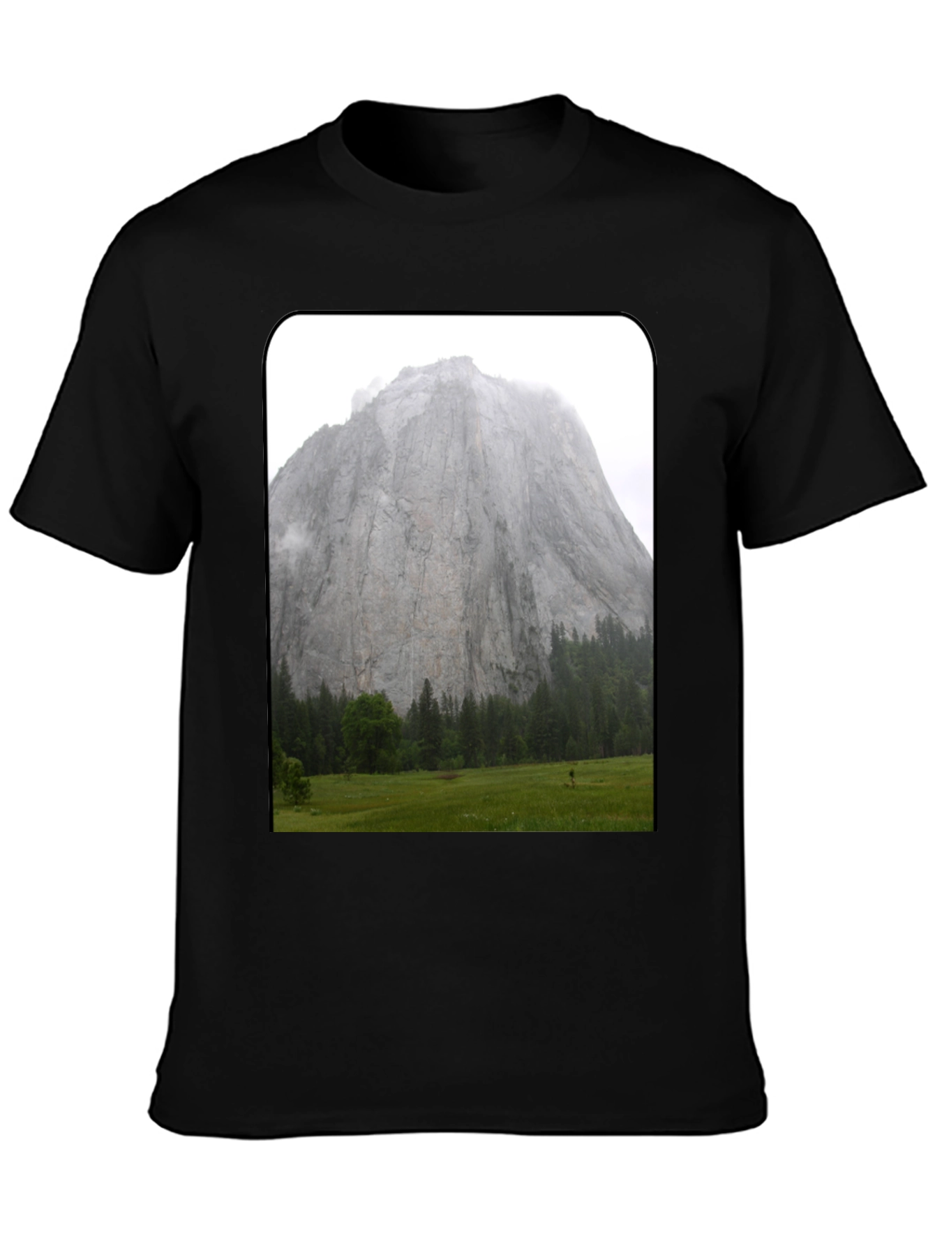 Black Mountain View Graphic Tee - Black Casual Shirt view 3