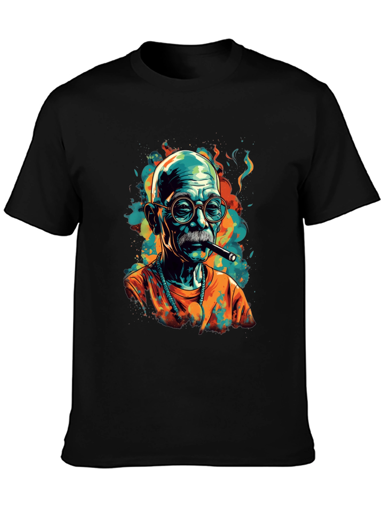 Black Cigar Smoker Graphic Tee - Unique Style view 3