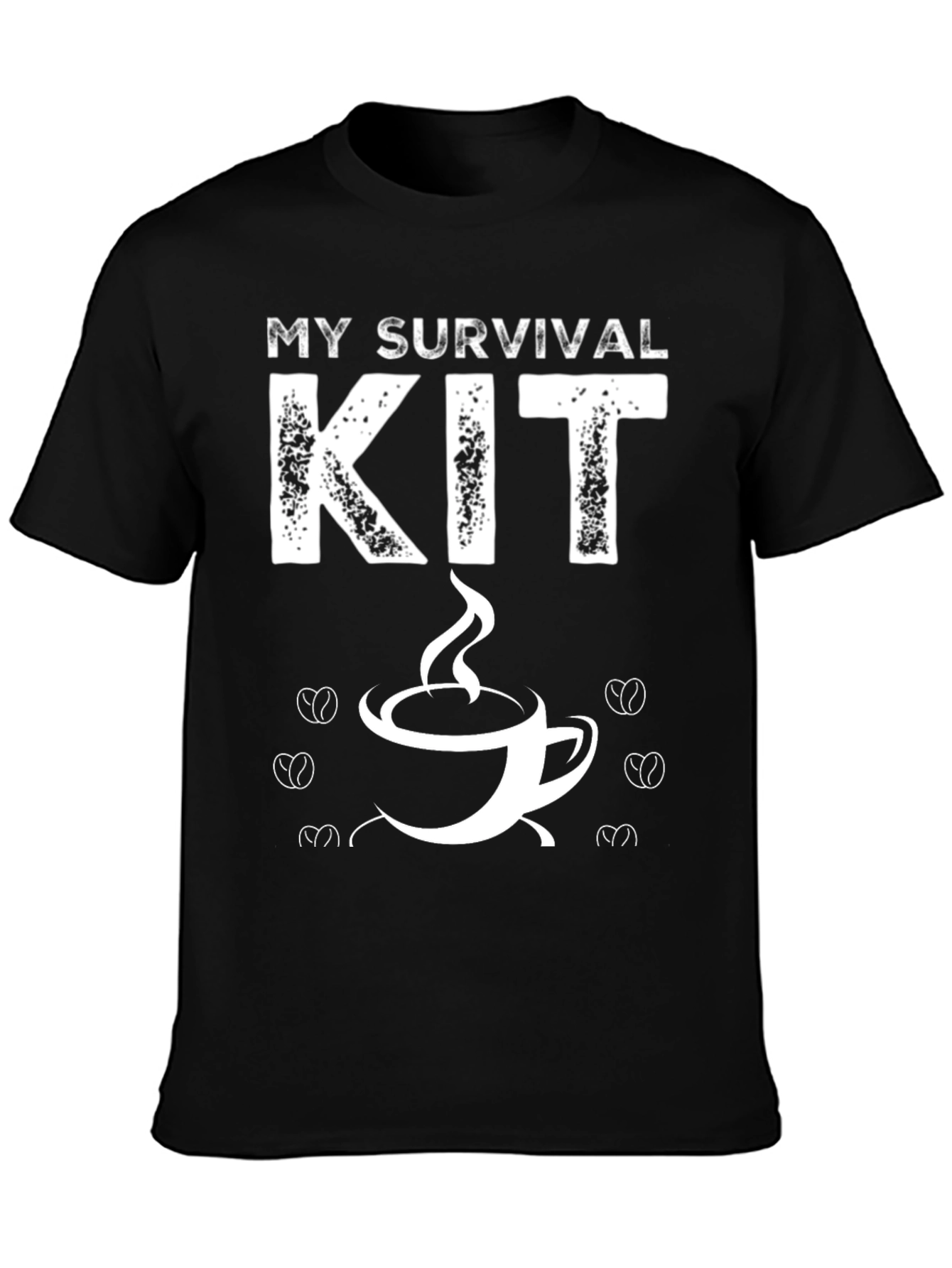 Black Coffee Survival Kit T-Shirt - Unisex Crew Neck Tee view 3