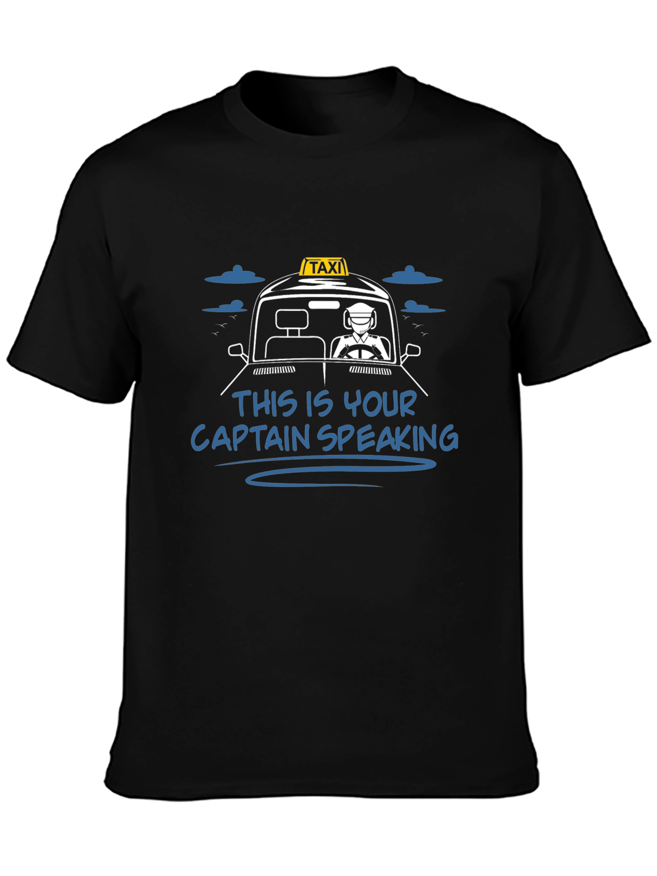 Black Taxi Captain T-Shirt - Driving Humor Tee view 3