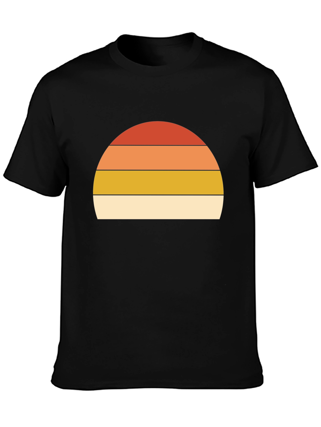 Black Retro Sunset Graphic T-Shirt - Short Sleeve view 3