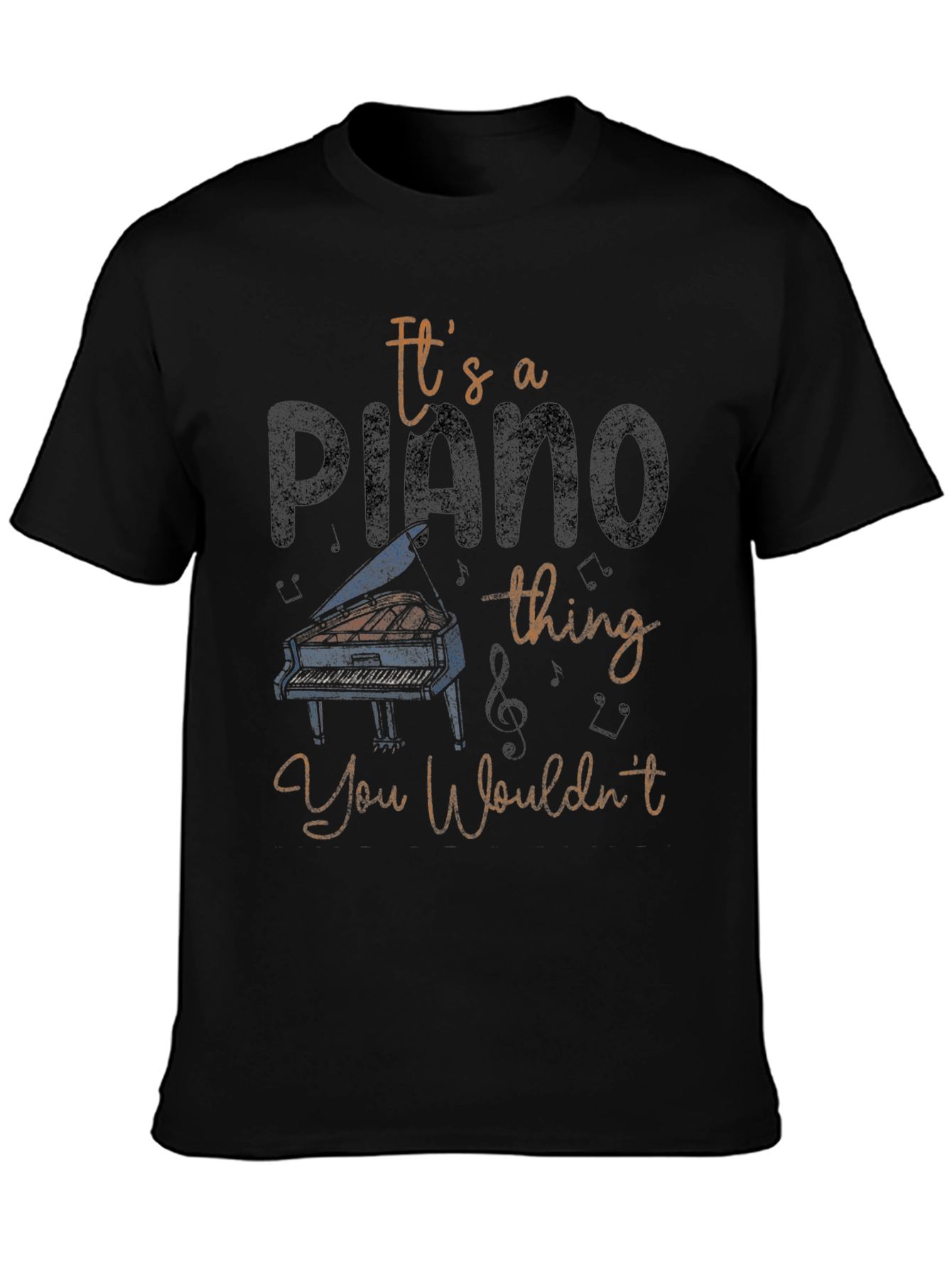 Black It's a Piano Thing T-Shirt view 3