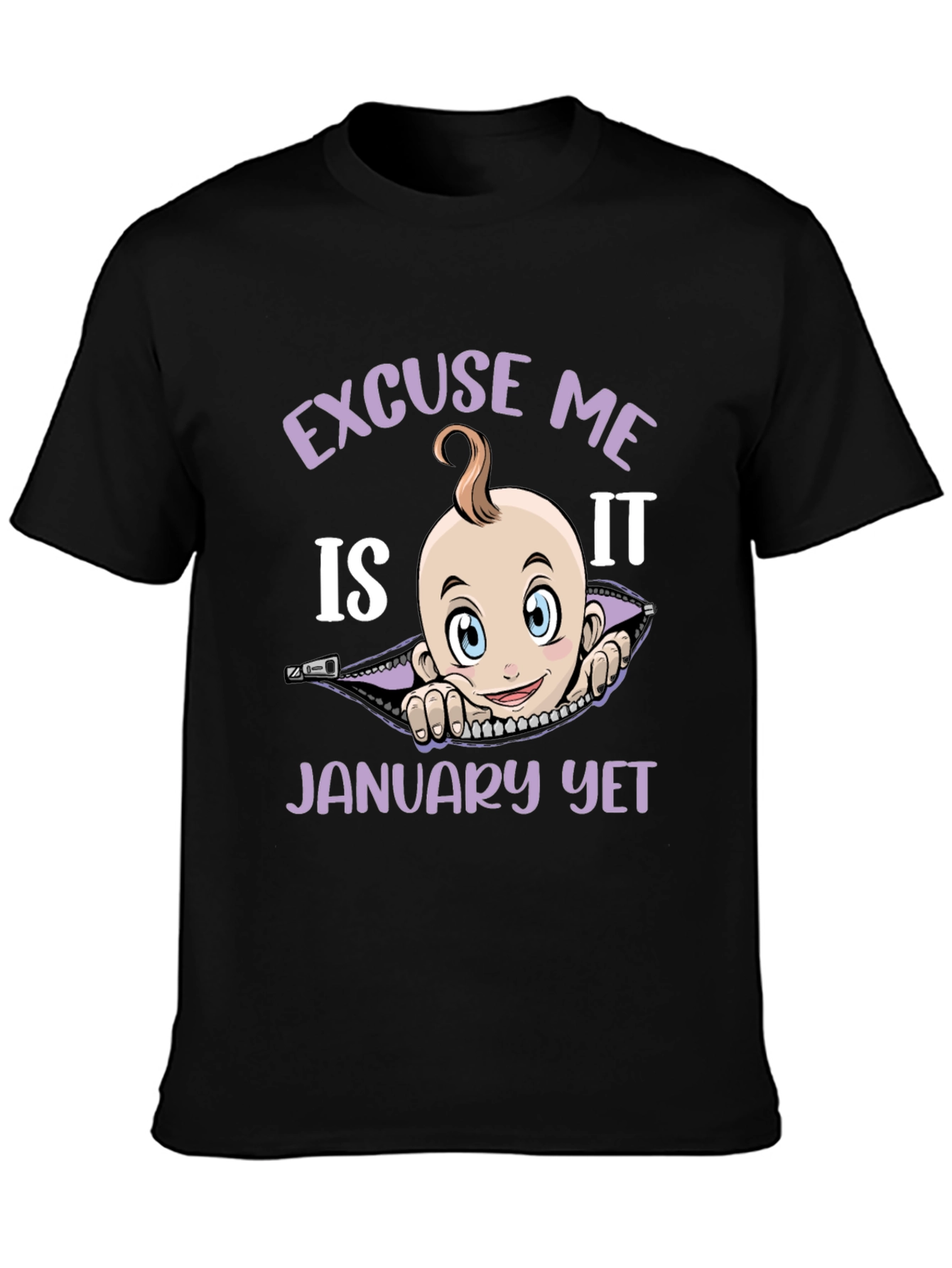 Excuse Me Is It January Yet Funny Pregnancy T-Shirt - 3