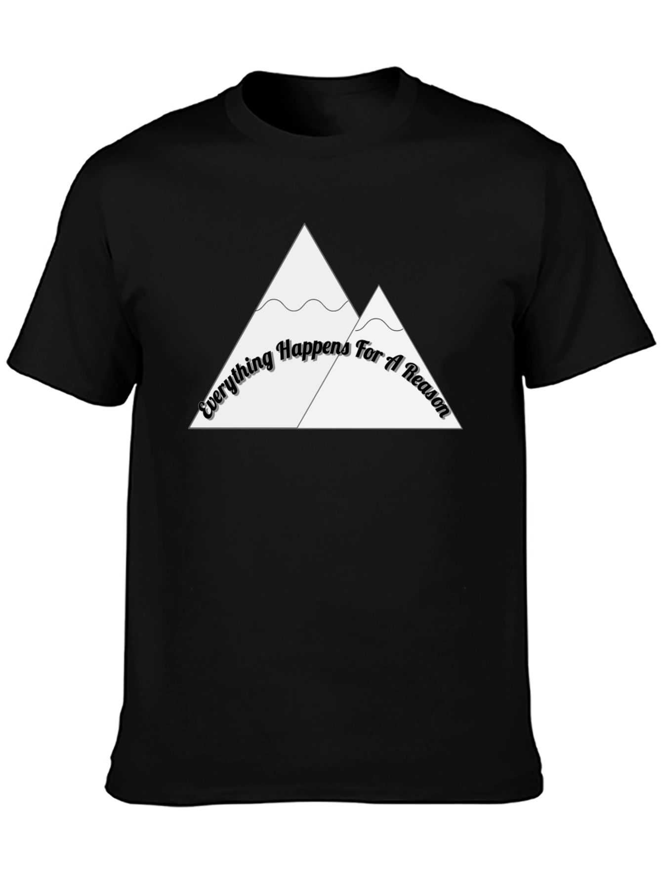 Black Everything Happens For A Reason Black T-Shirt view 3