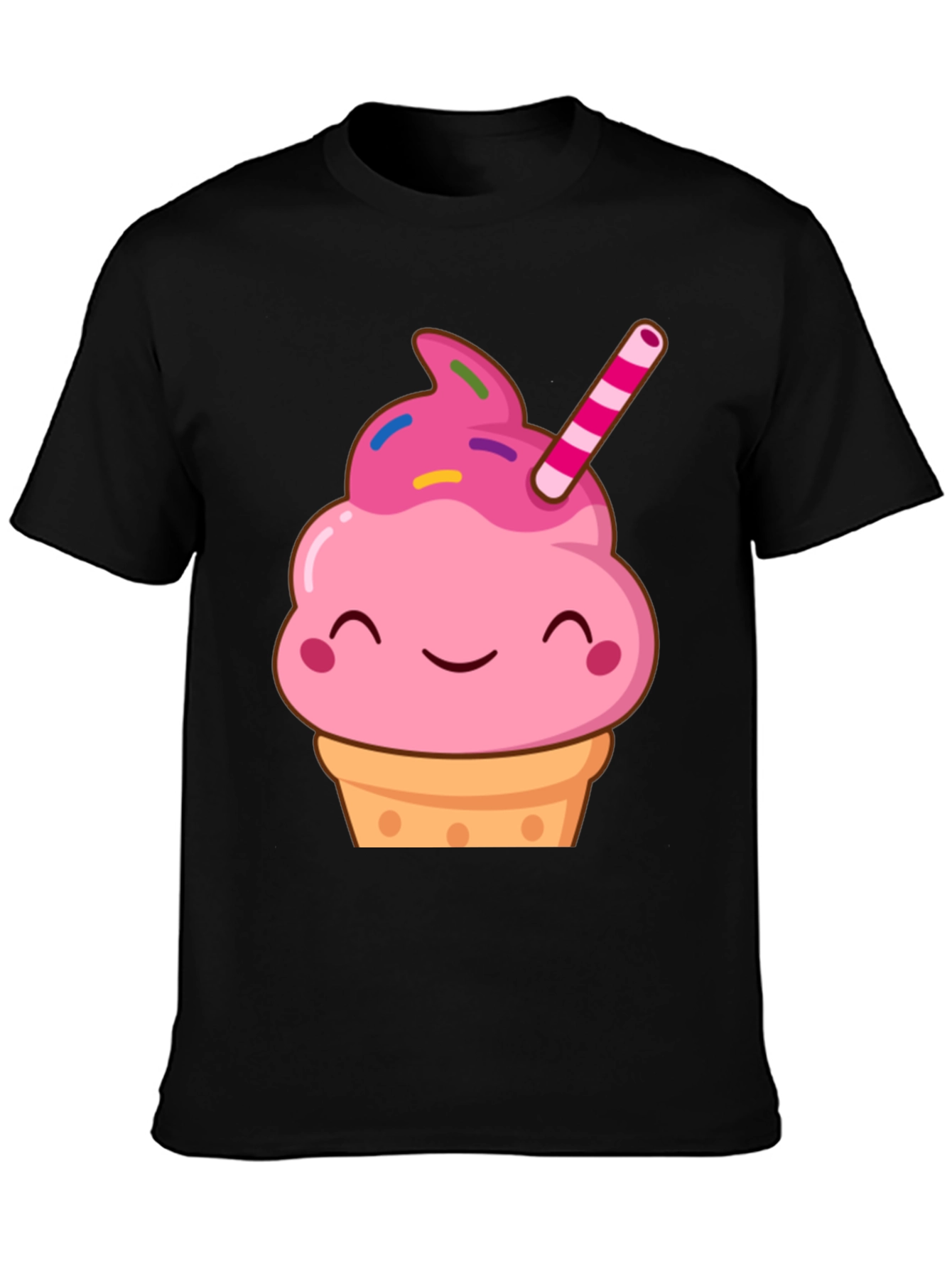 Black Cute Cupcake Graphic Tee - Sweet Treat Shirt view 3