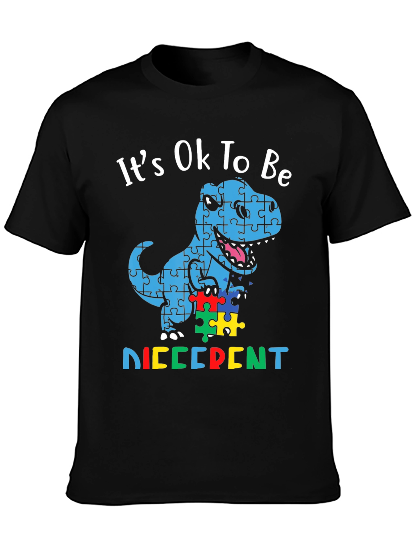 Autism Awareness Dinosaur Puzzle T-Shirt - 3