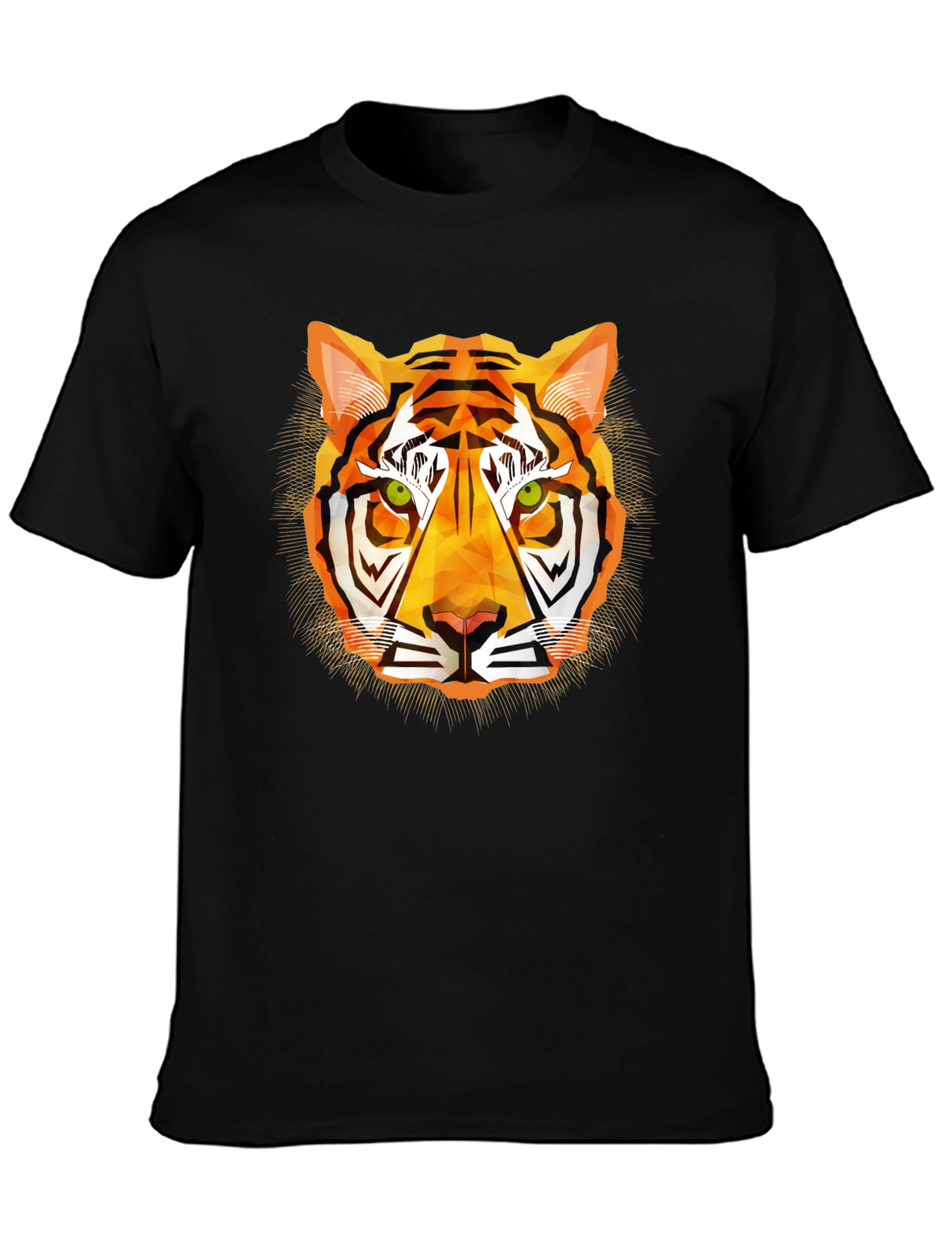 Black Geometric Tiger Graphic T-Shirt - Modern Style view 3