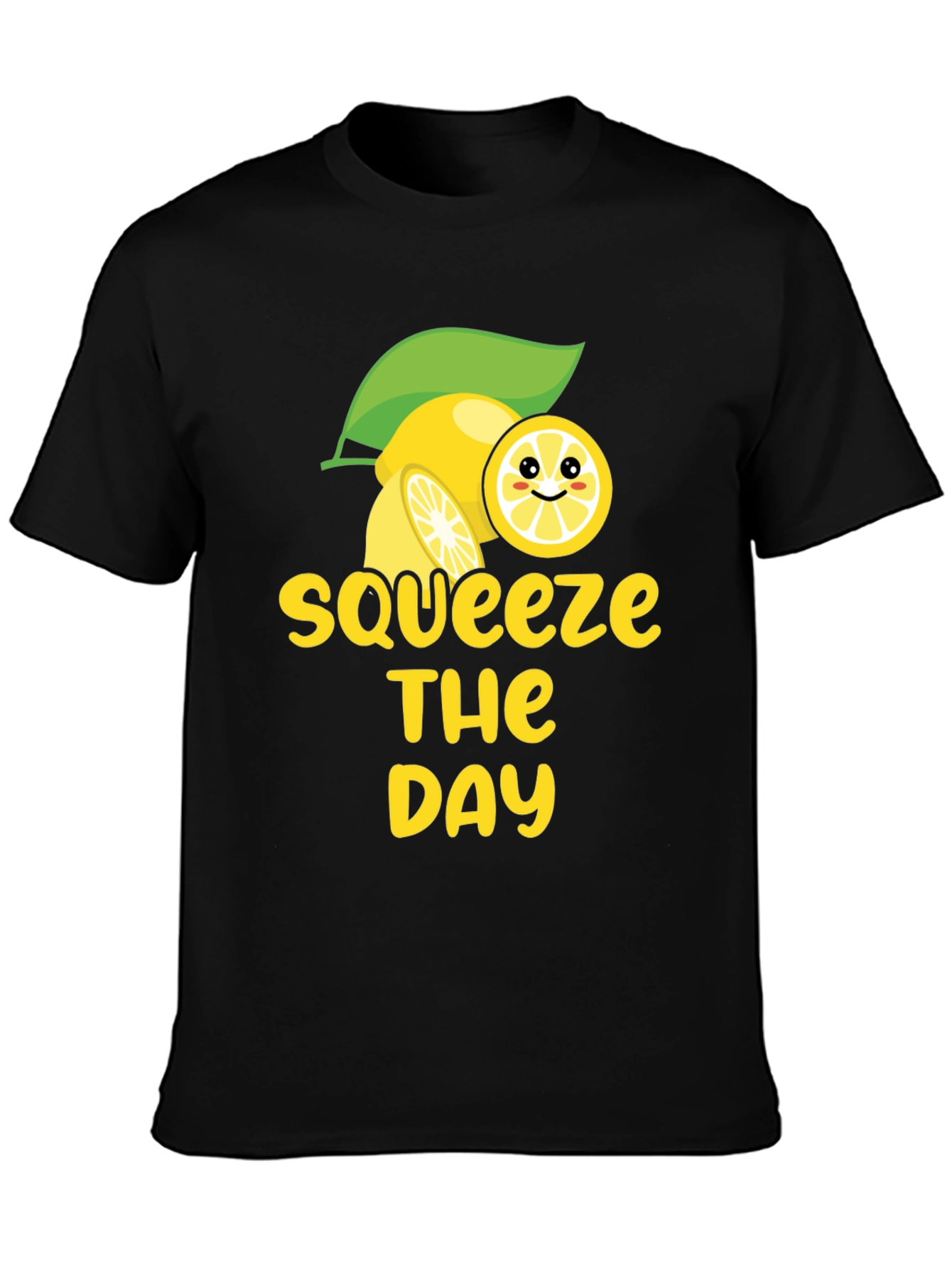 Black Squeeze the Day Graphic Tee - Black Cotton view 3