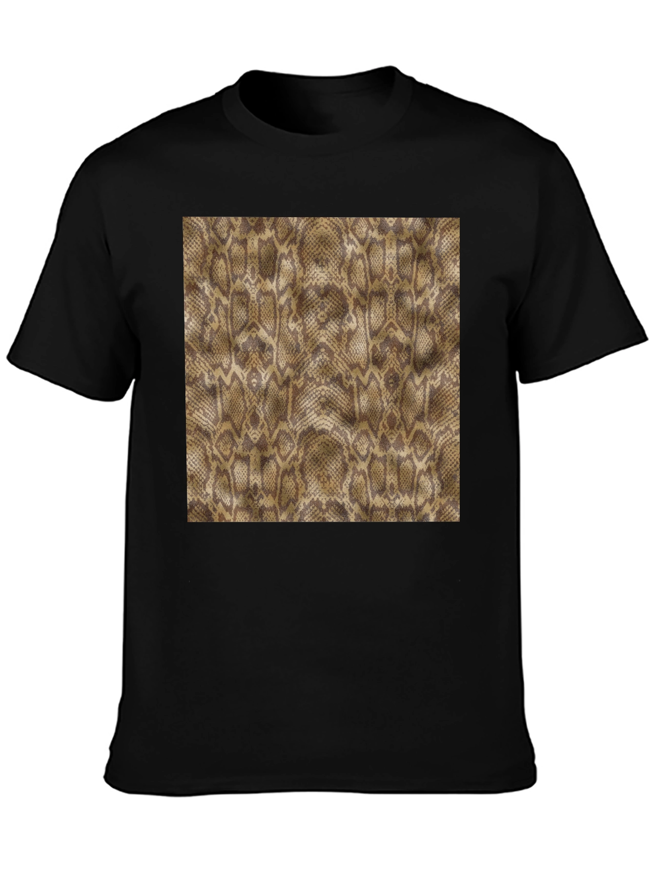 Black Snakeskin Print Black T-Shirt view 3