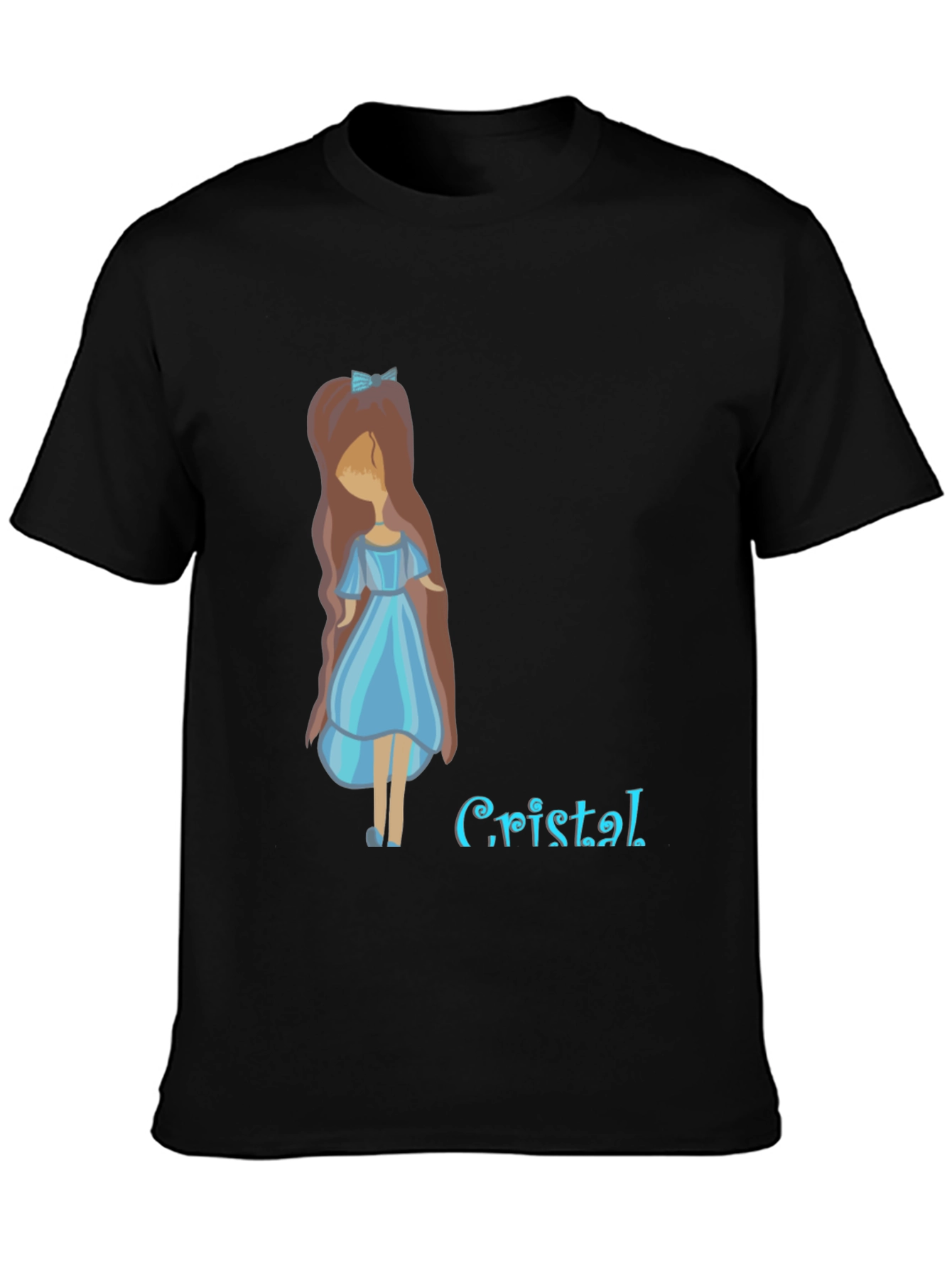 Black Girl with Blue Dress T-Shirt view 3