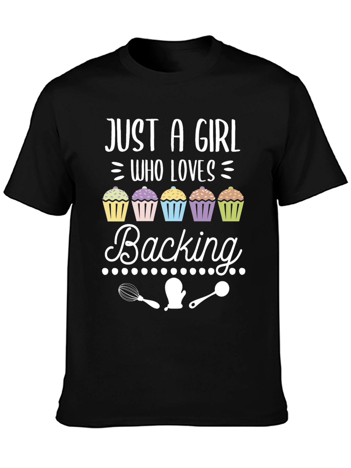 Black Baking Lover T-Shirt: Just A Girl Who Loves Baking view 3
