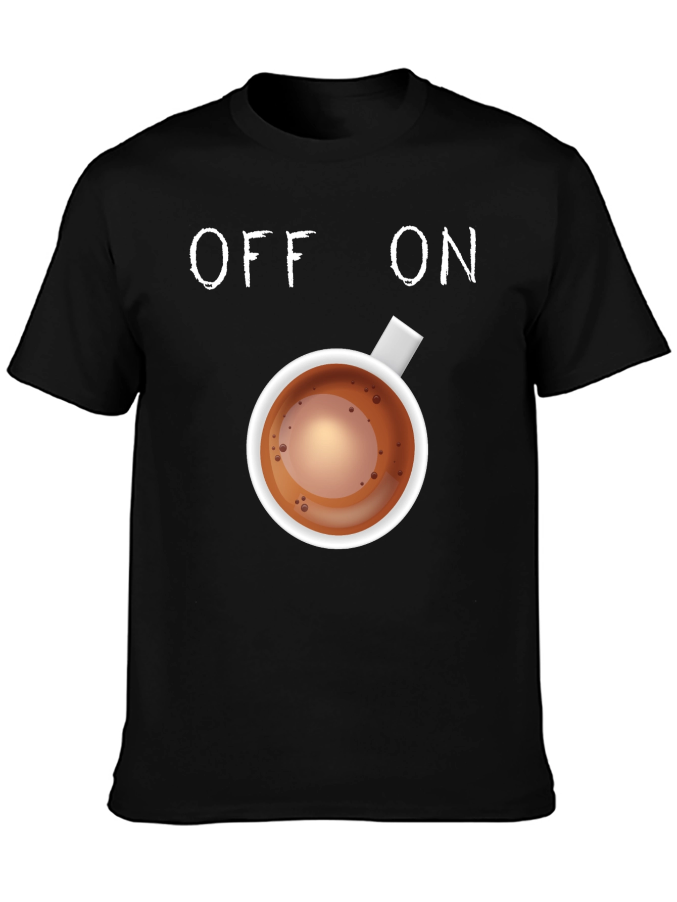 Black Coffee Lover T-Shirt: Off-On Caffeine Mode view 3