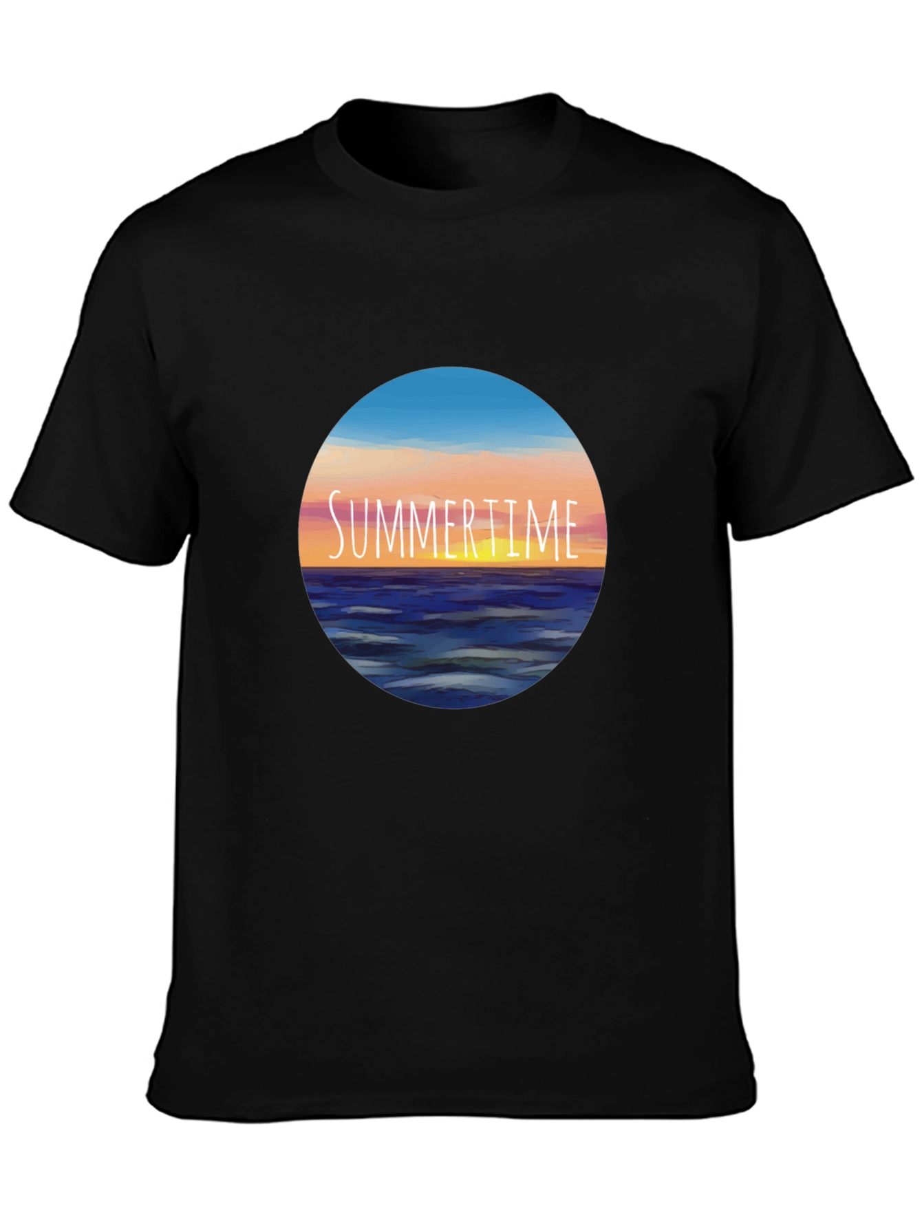 Black Summertime Horizon Graphic Tee view 3