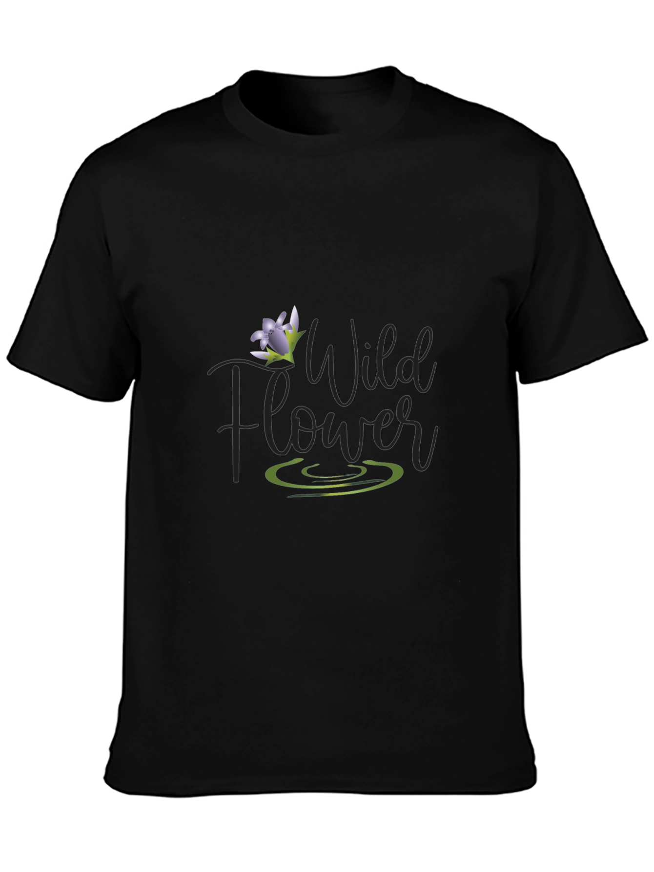 Black Wildflower Graphic Tee - Men's Black T-Shirt view 3