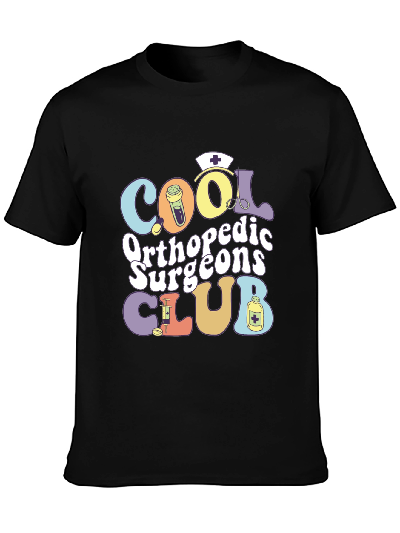 Black Cool Orthopedic Surgeons Club T-Shirt view 3