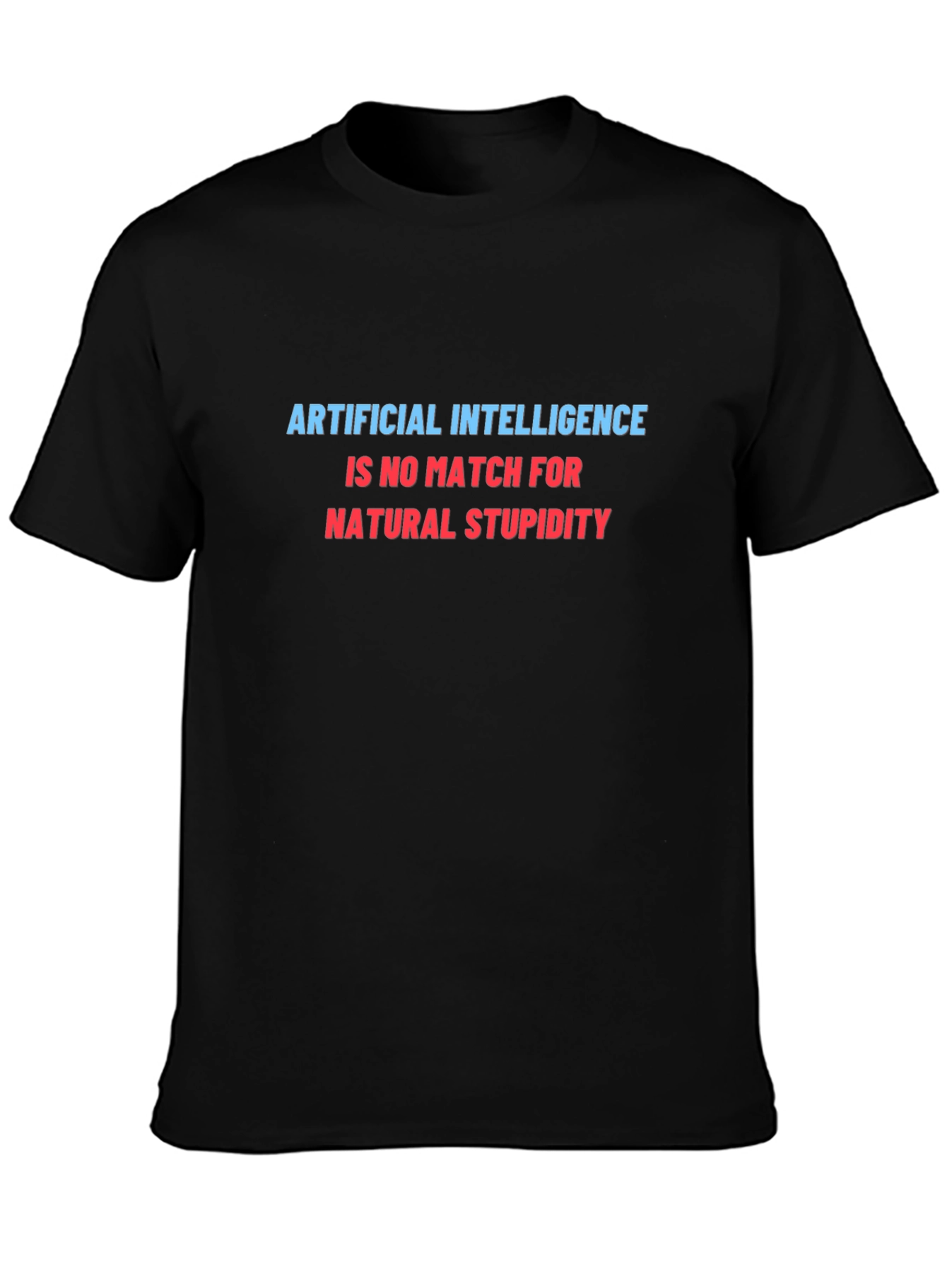 Black AI vs Stupidity Graphic Tee - Funny Slogan T-Shirt view 3