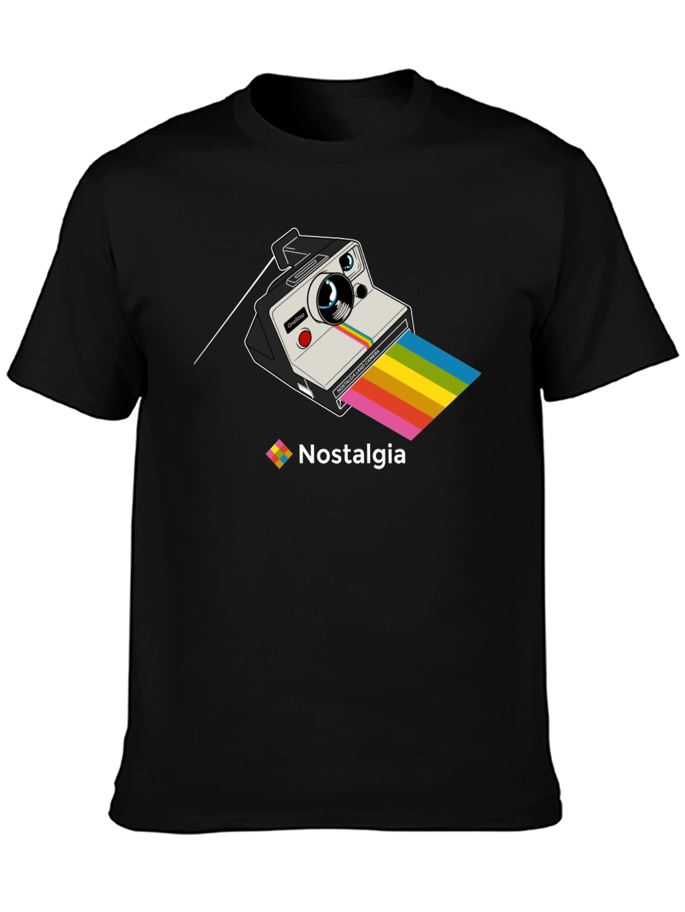 Black Retro Camera Nostalgia T-Shirt view 3