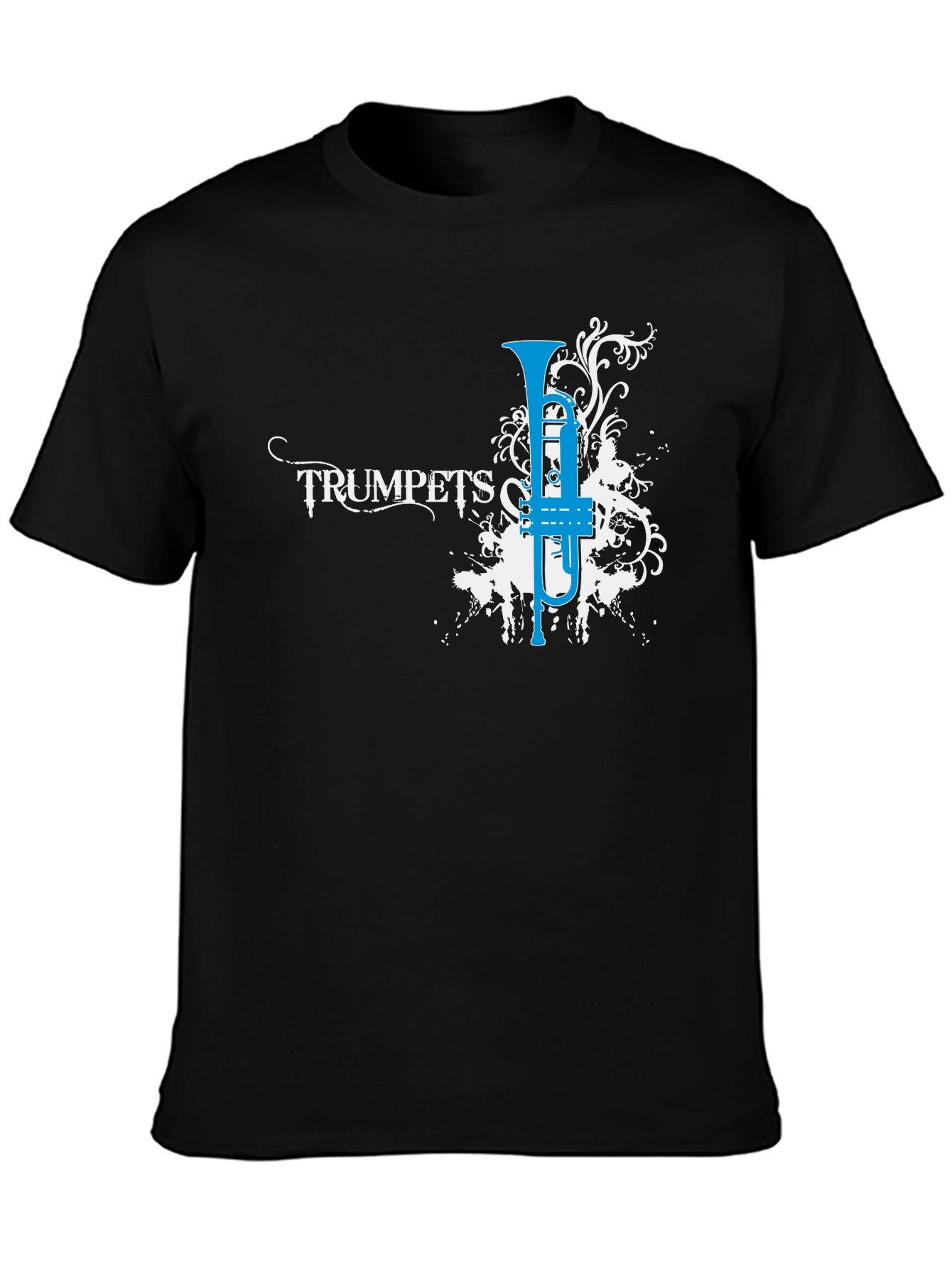 Black Trumpets Graphic Tee - Music Lover's T-Shirt view 3