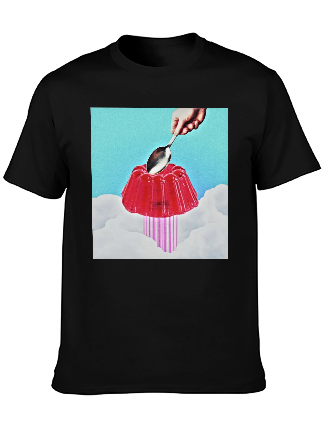 Black Surreal Jelly Dessert T-Shirt view 3