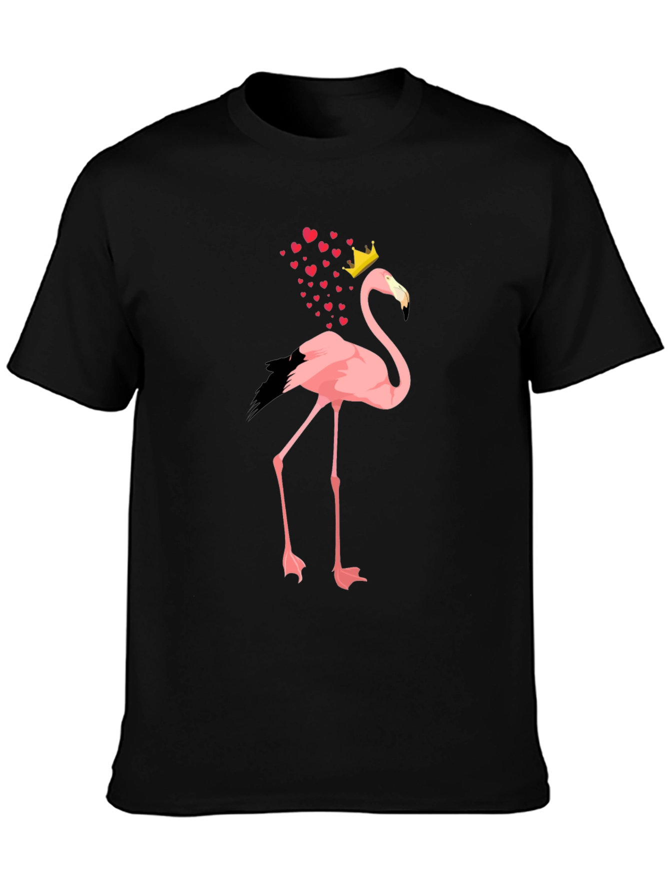 Black Flamingo King T-Shirt - Men's Black Tee view 3