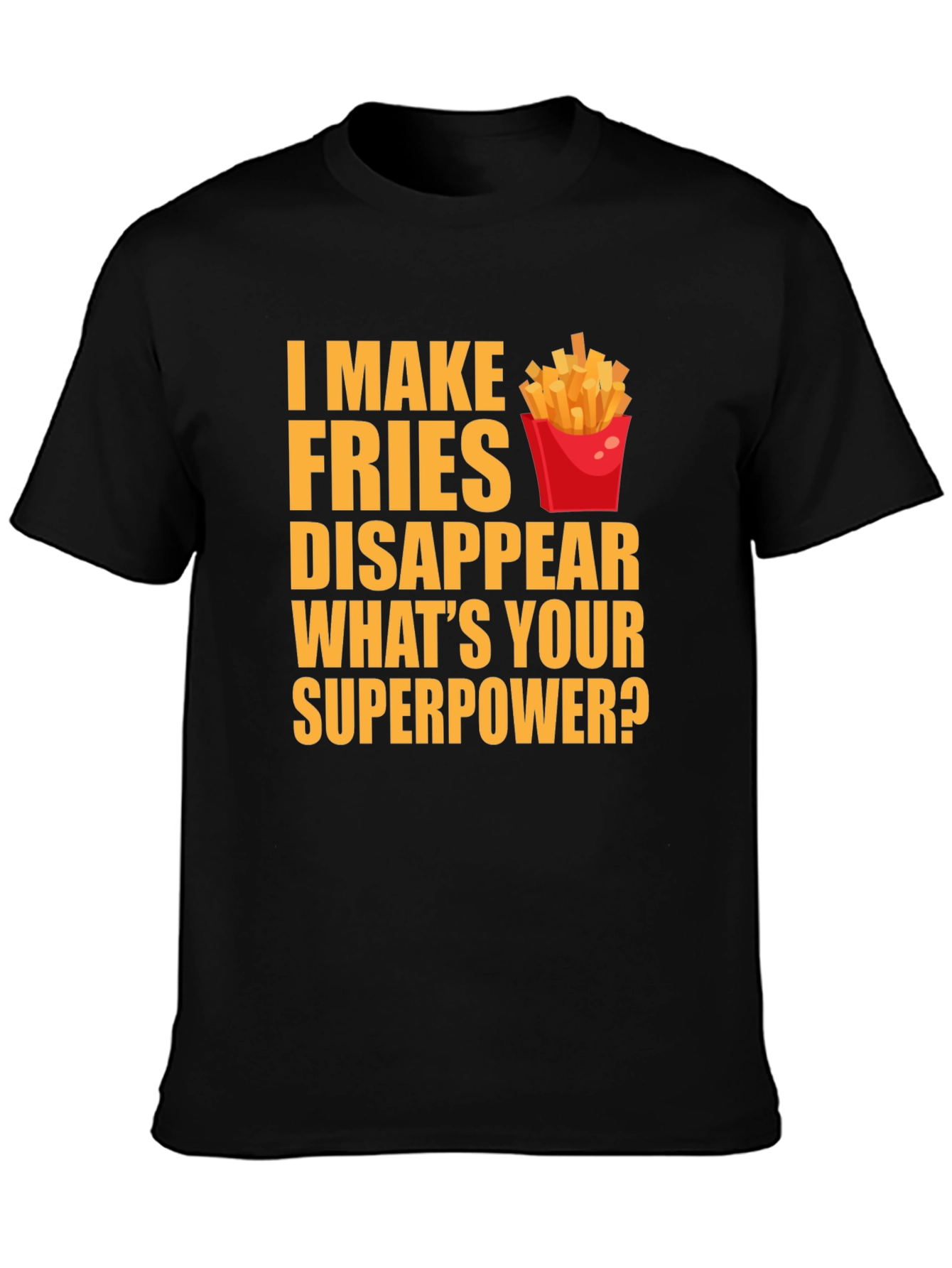 Black Fries Superpower T-Shirt view 3