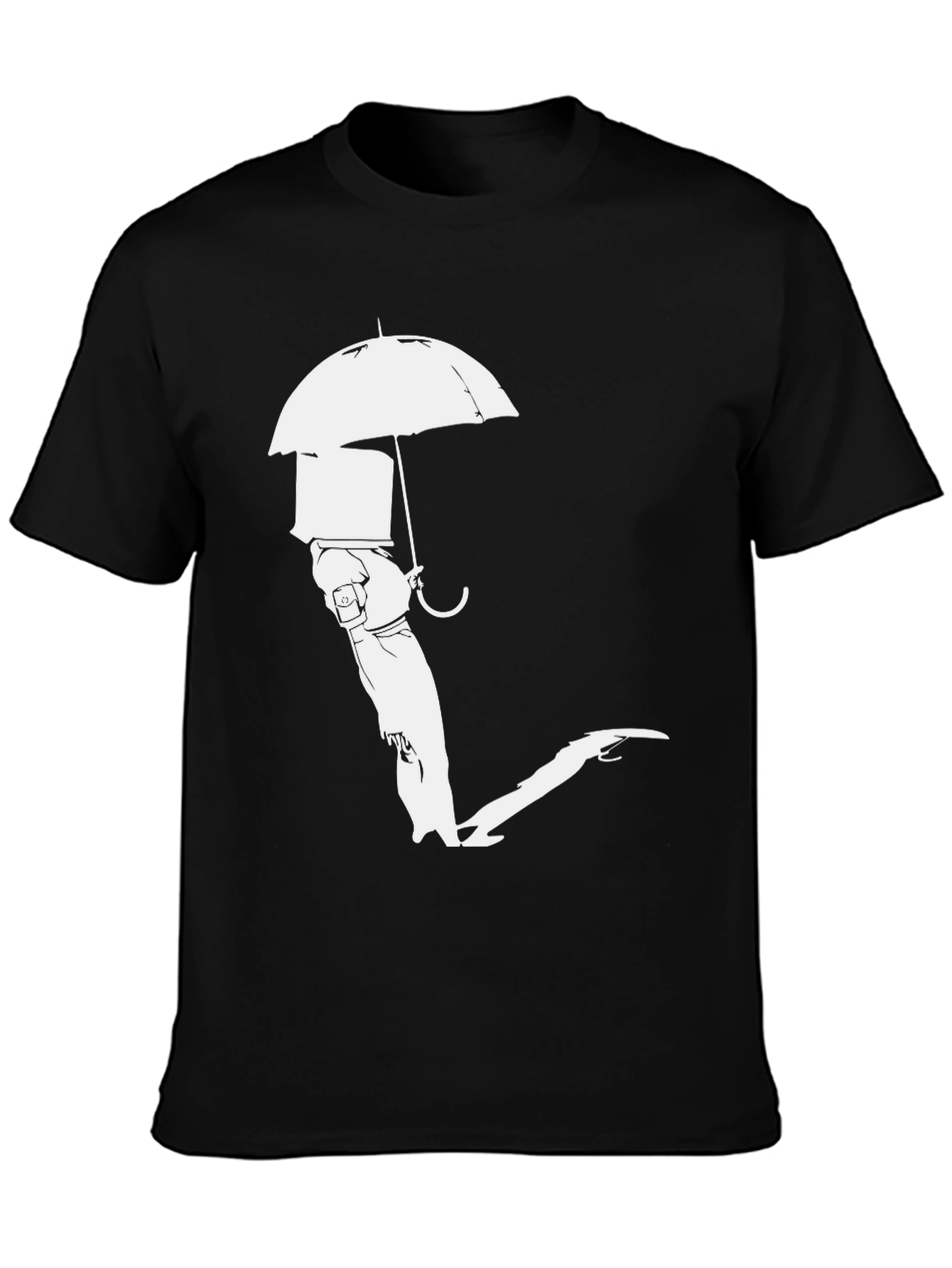 Black Umbrella Man Graphic Tee - Modern Streetwear view 3