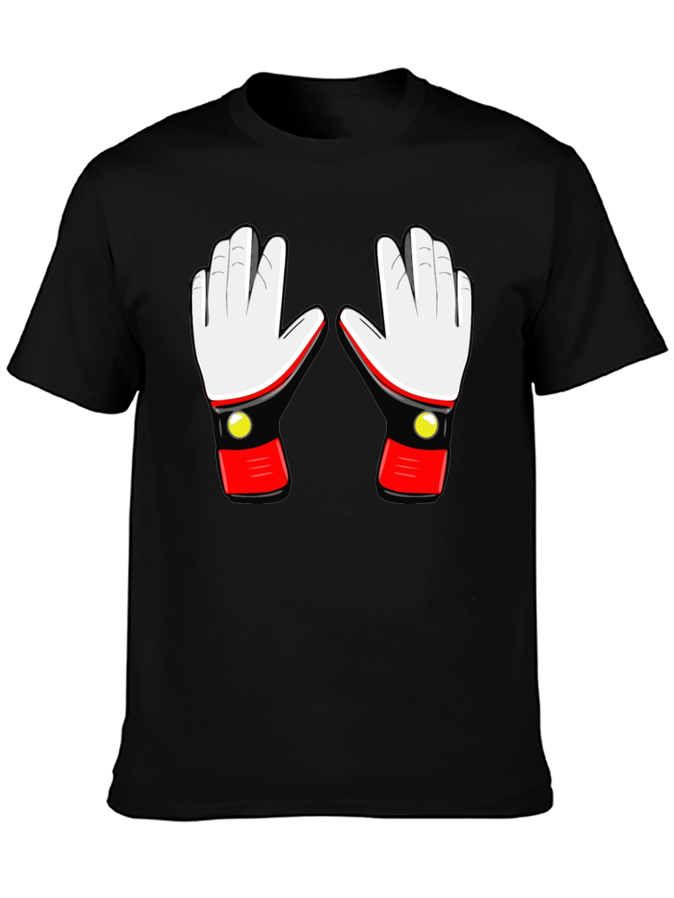 Black Retro Robot Glove Graphic T-Shirt view 3