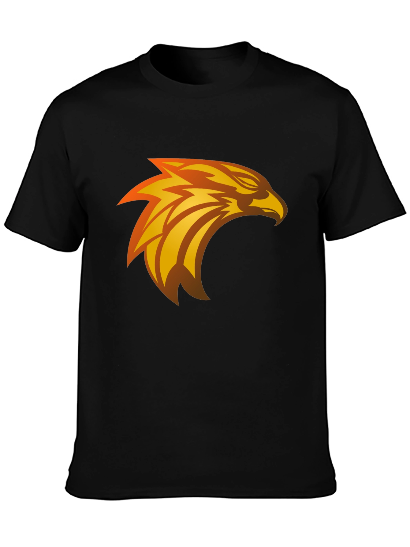 Black Black T-Shirt with Eagle Graphic Design view 3