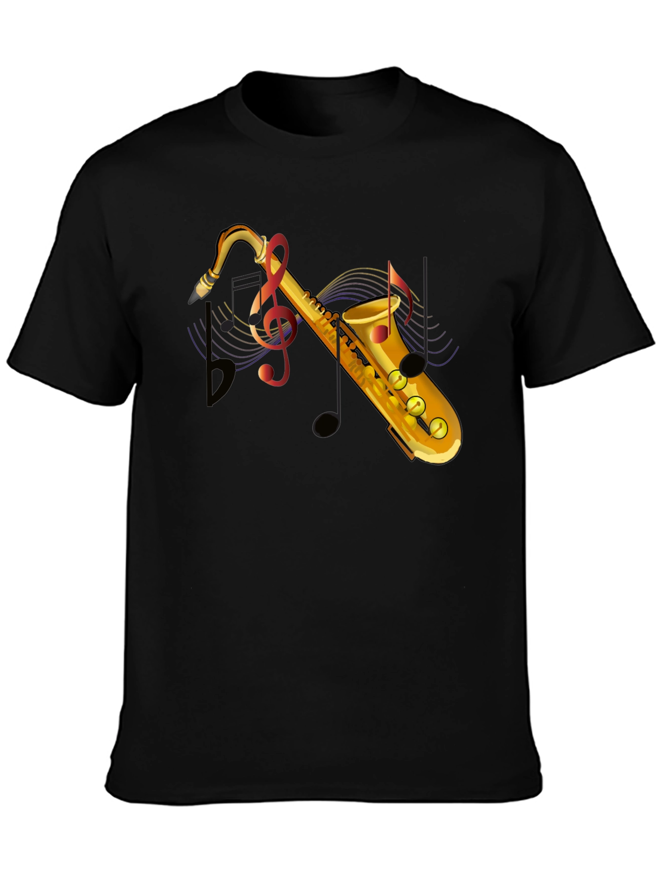 Black Saxophone Graphic T-Shirt - Music Lover Tee view 3