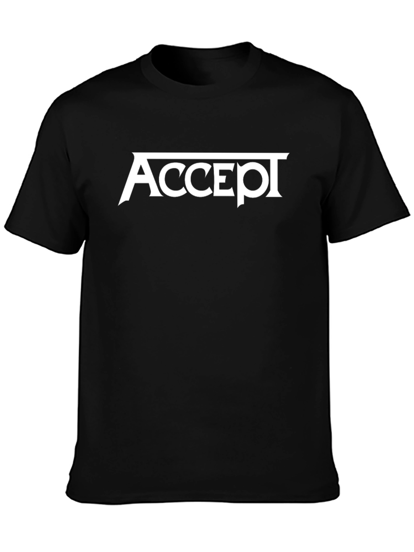 Black Accept Band Logo Black T-Shirt - Classic Rock Tee view 3