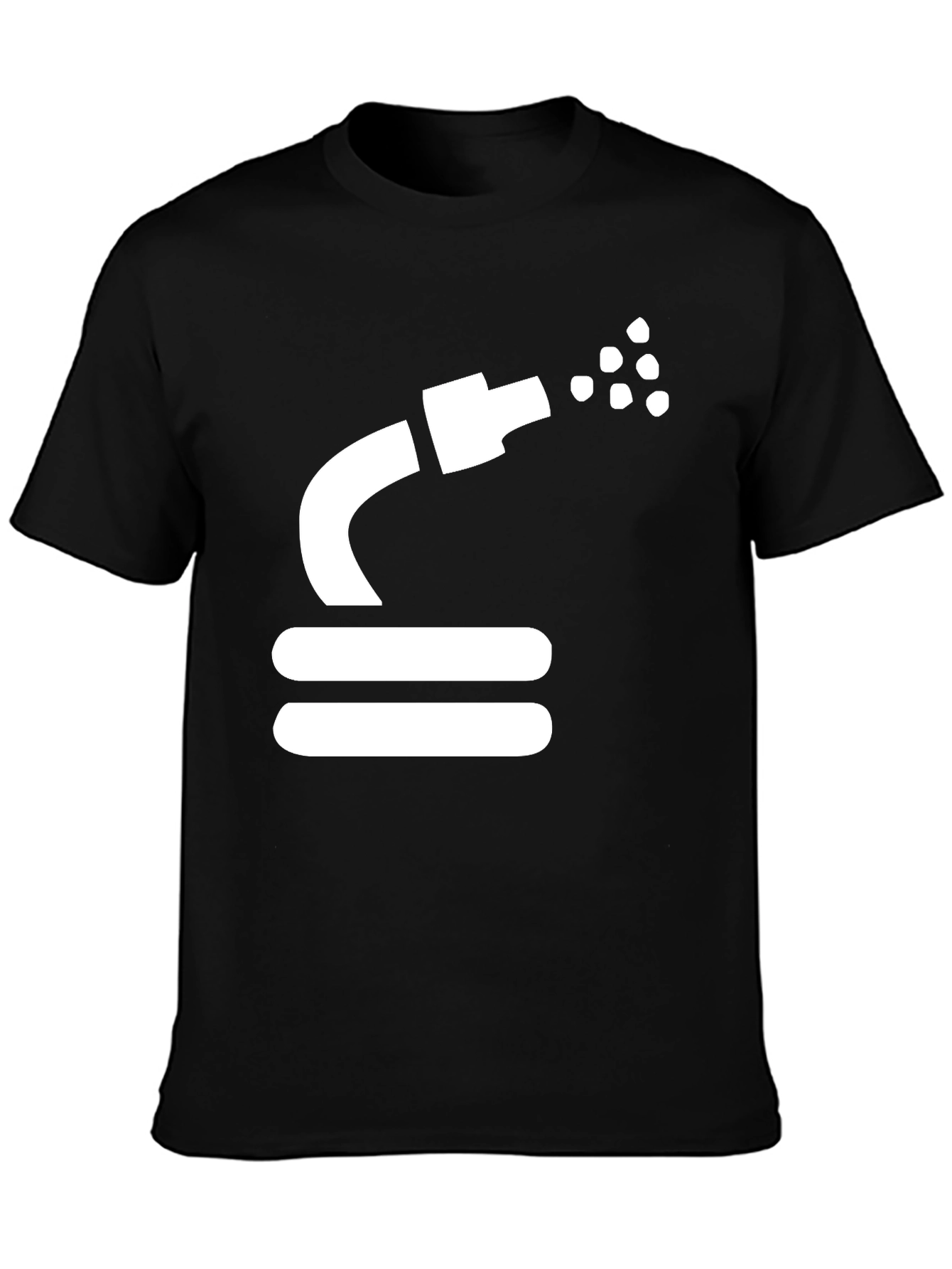 Black Black Graphic Tee: Funny Water Hose T-Shirt view 3