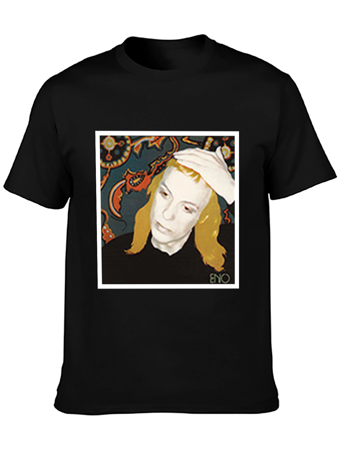 Eno Album Cover T-Shirt - Black Graphic Tee - 3