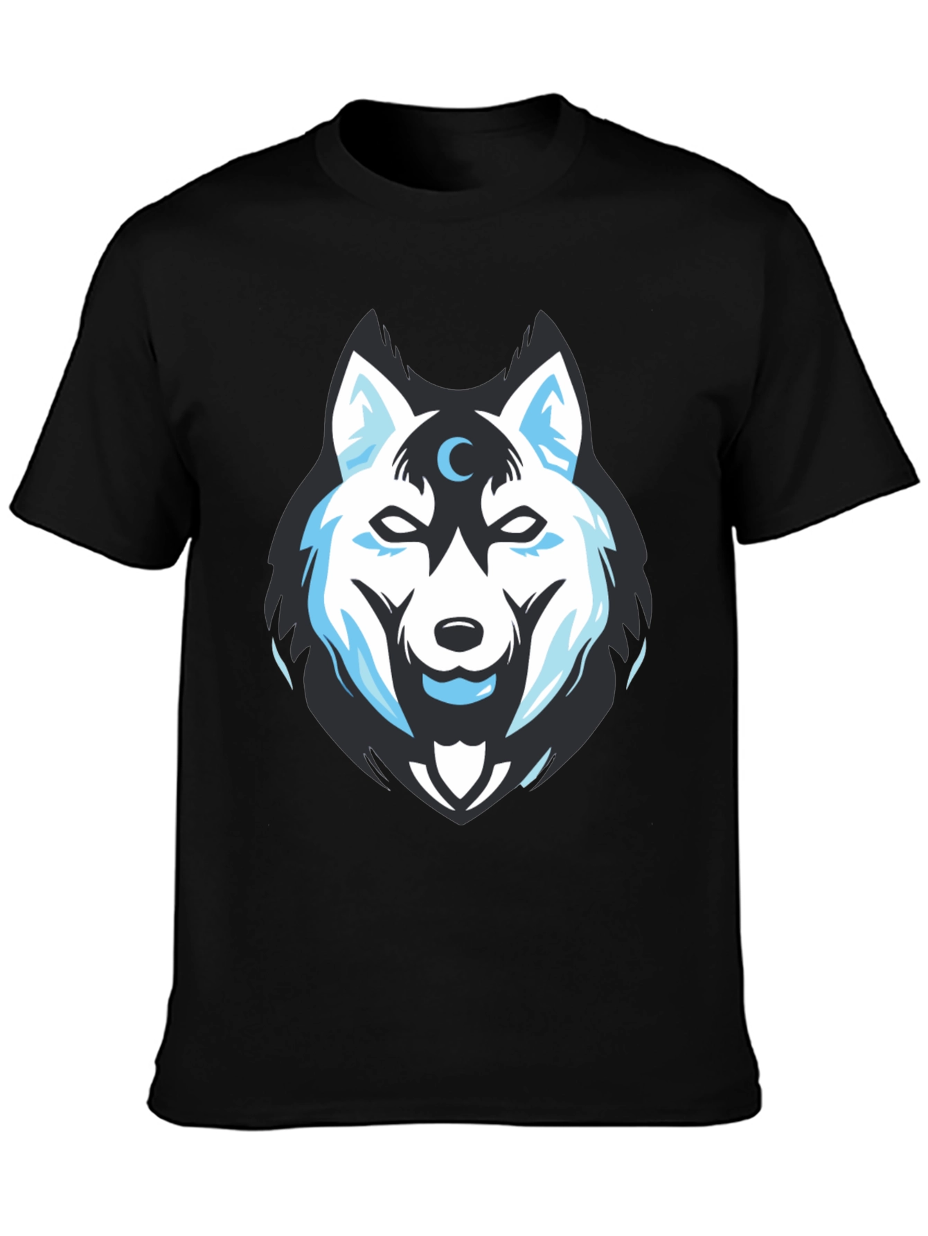 Black Wolf Moon Graphic Tee - Black Cotton Blend view 3