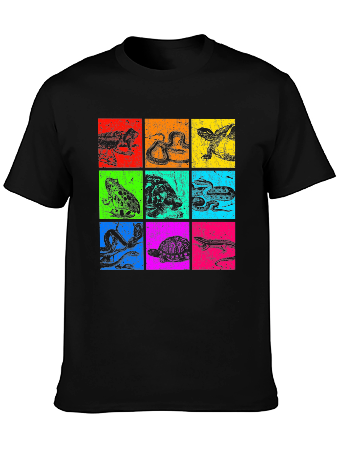 Black Reptile Pop Art Graphic T-Shirt view 3