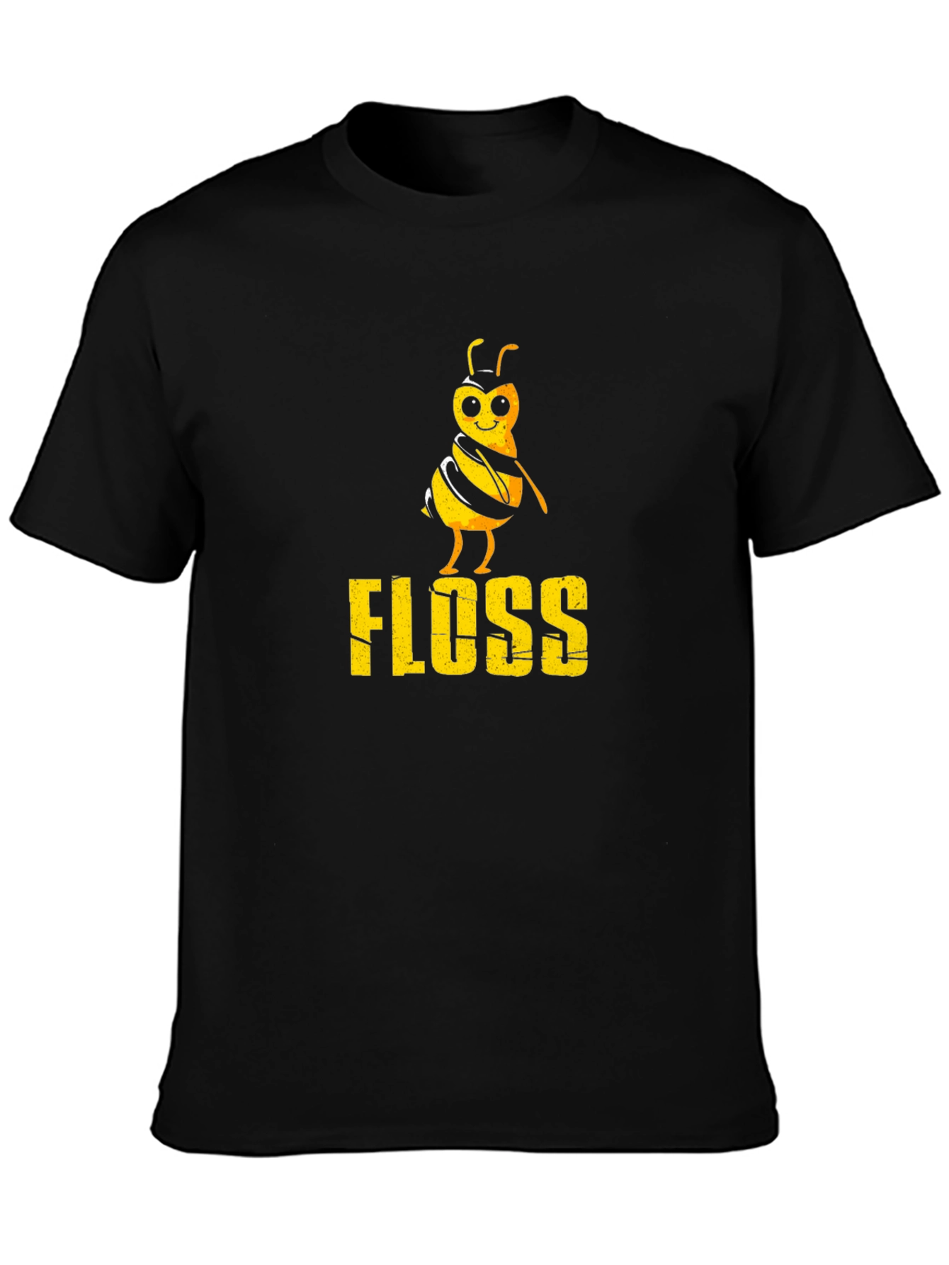 Black Floss Bee Graphic Tee - Black Cotton T-Shirt view 3
