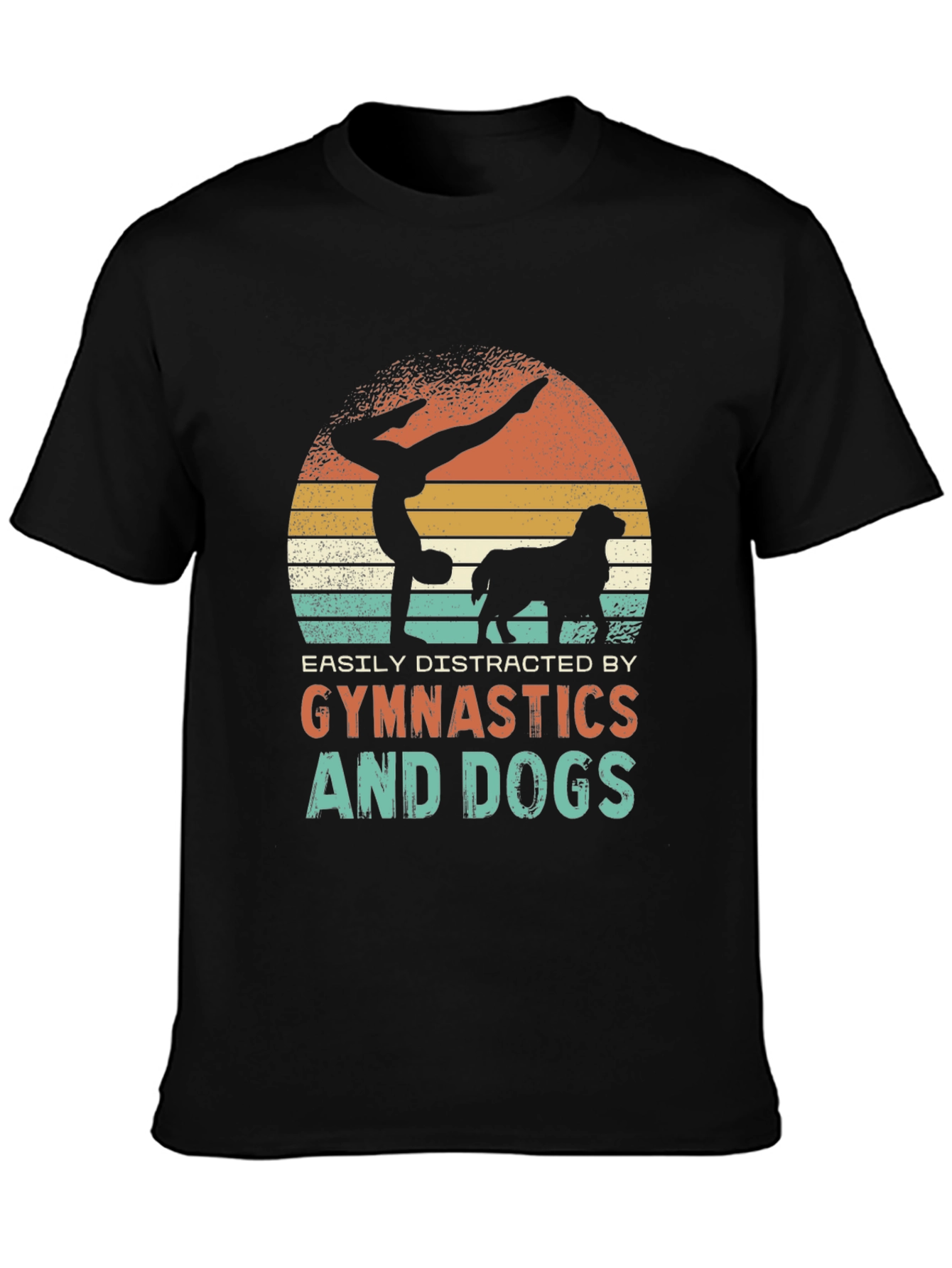 Black Gymnastics and Dogs T-Shirt view 3