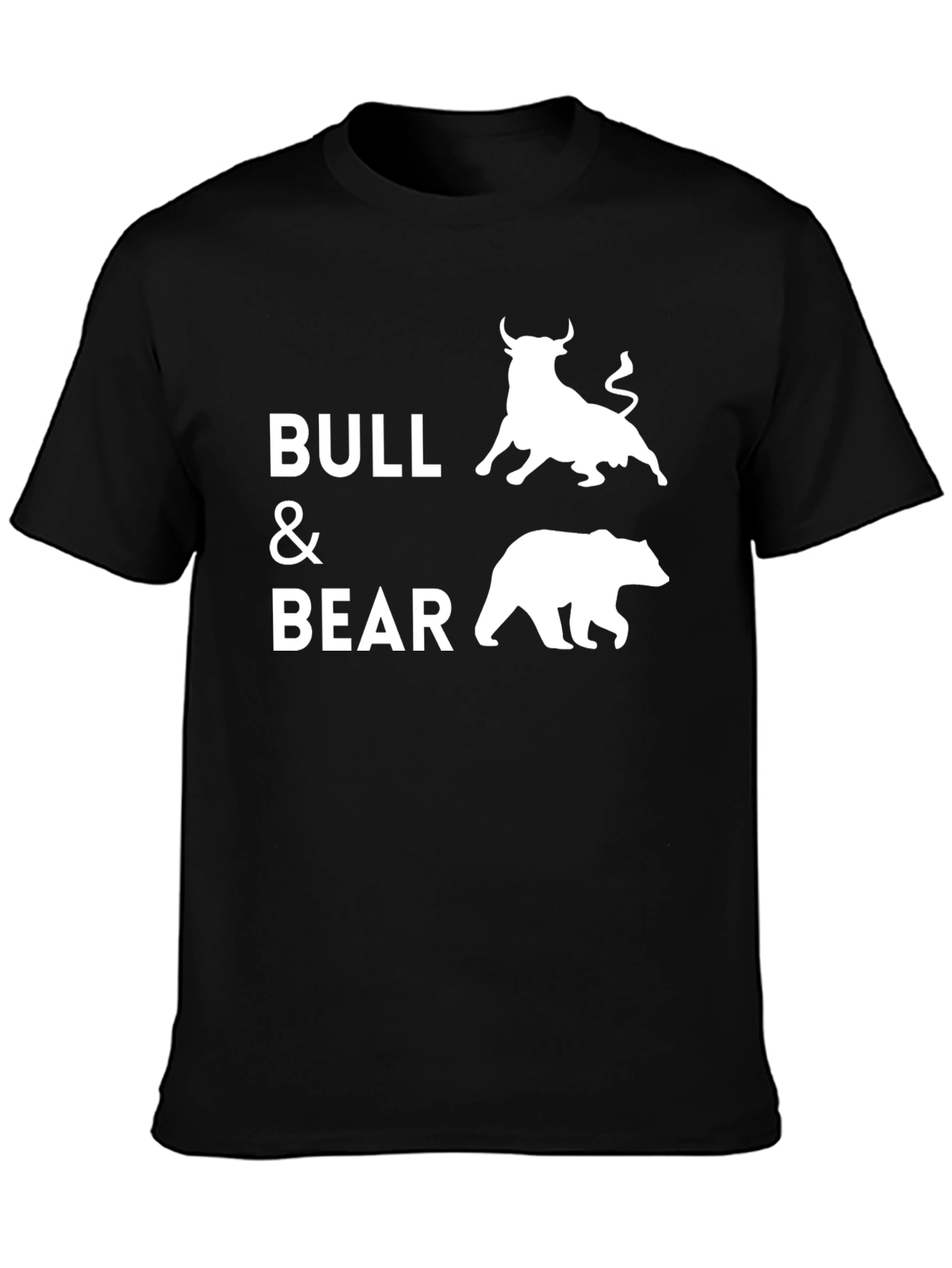 Black Bull and Bear Graphic Tee - Stock Market T-Shirt view 3