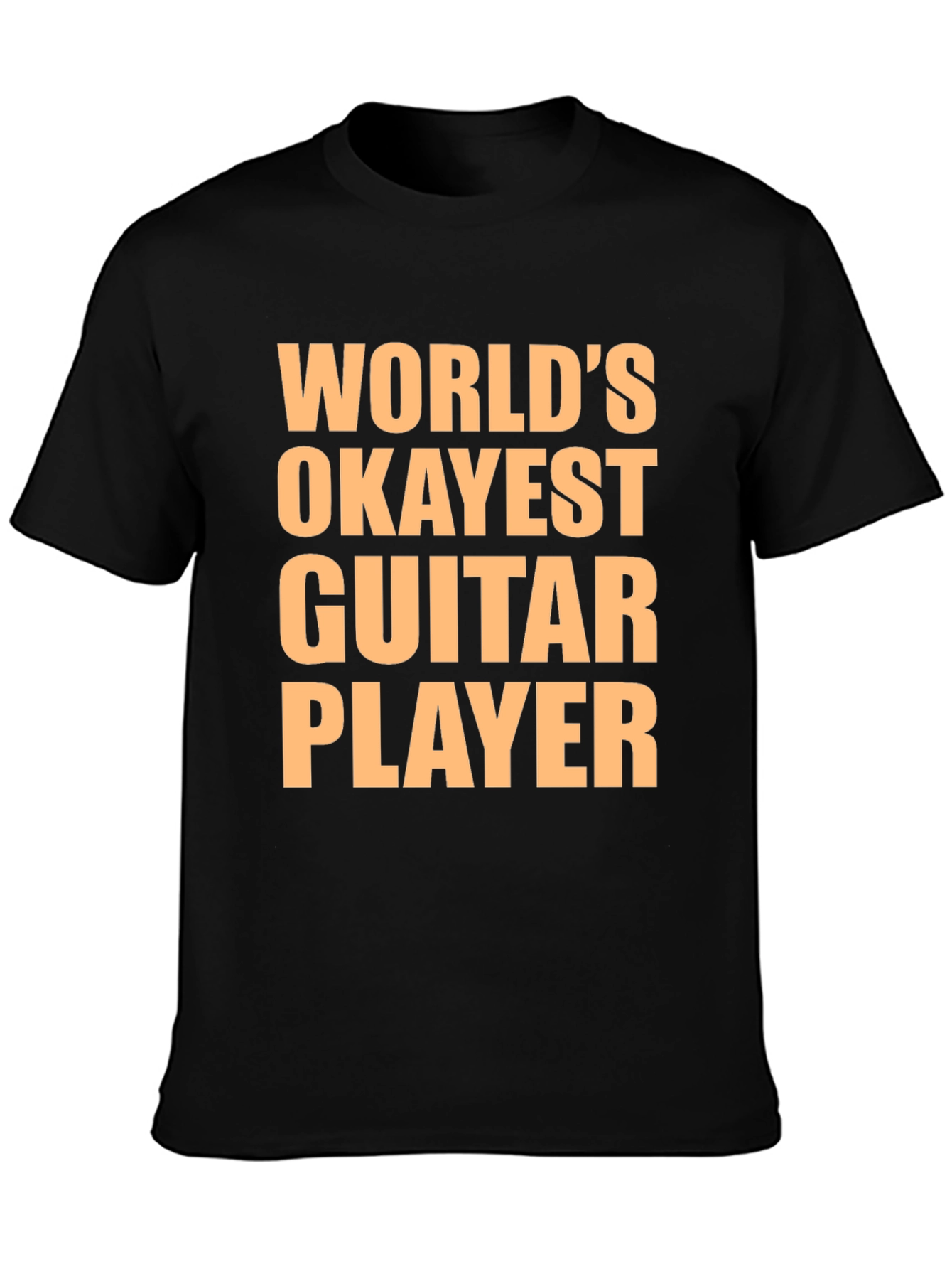 Black World's Okayest Guitar Player T-Shirt view 3