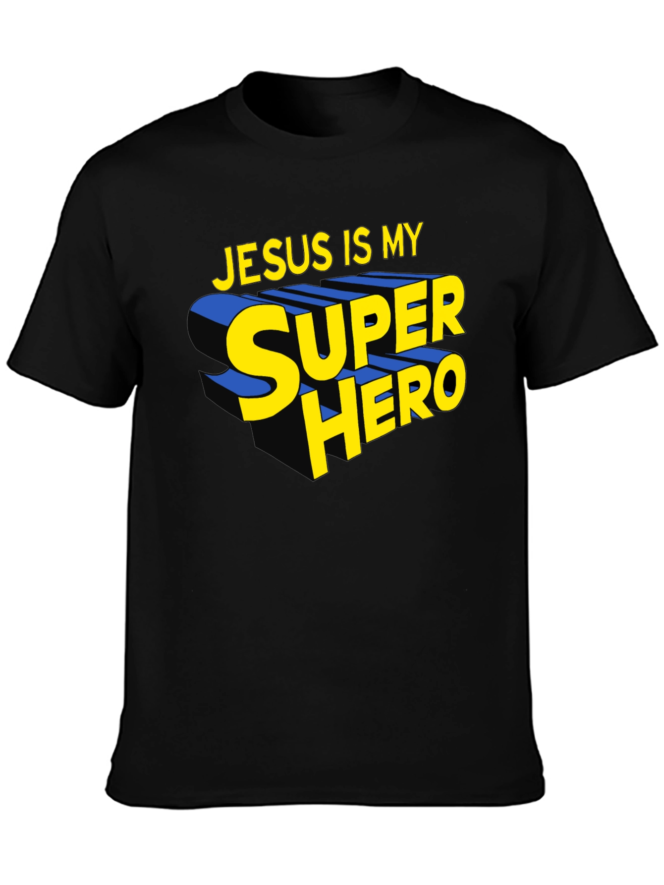 Black Jesus Is My Superhero Black Graphic Tee view 3