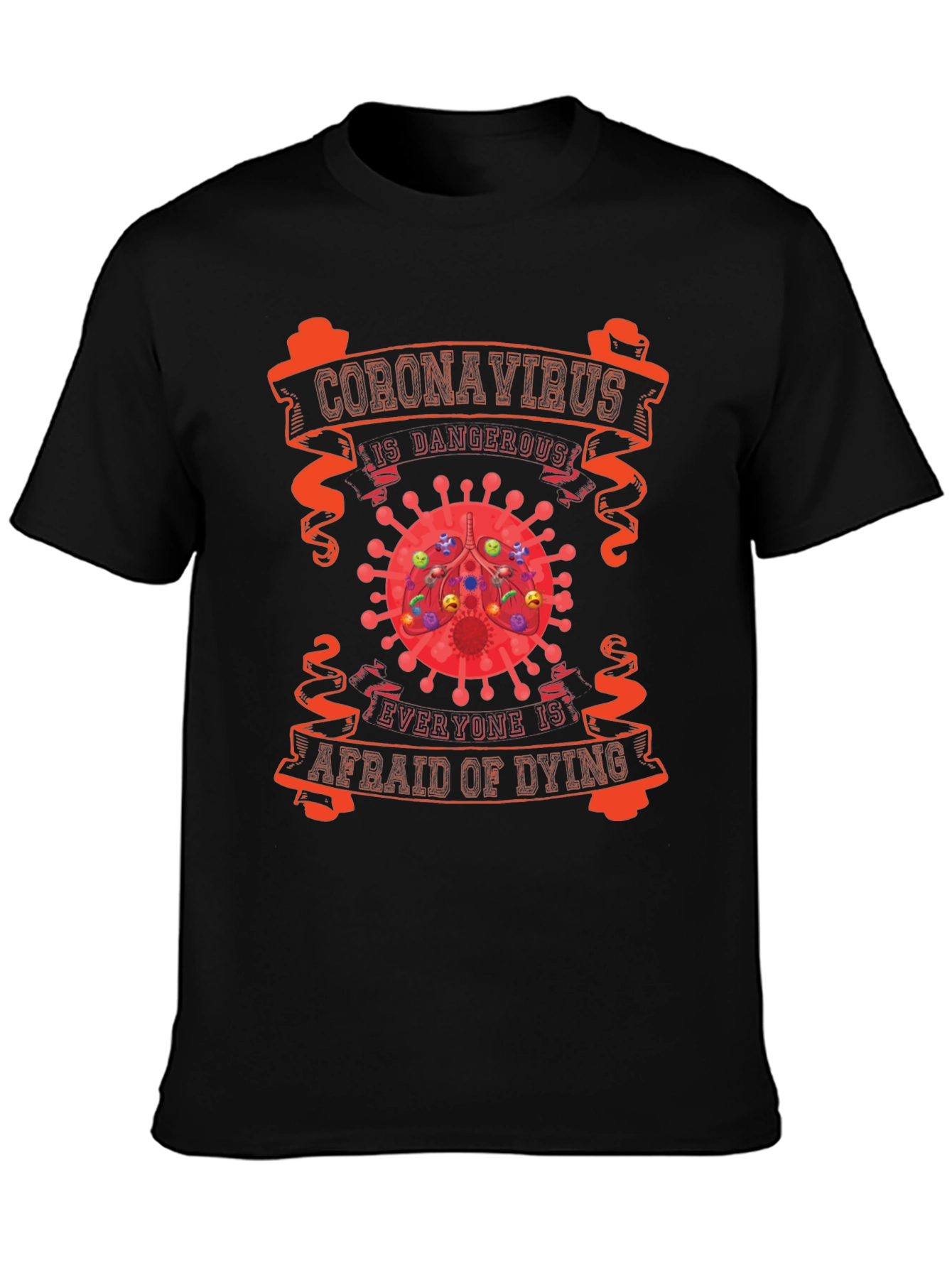 Black Coronavirus Dangerous T-Shirt view 3
