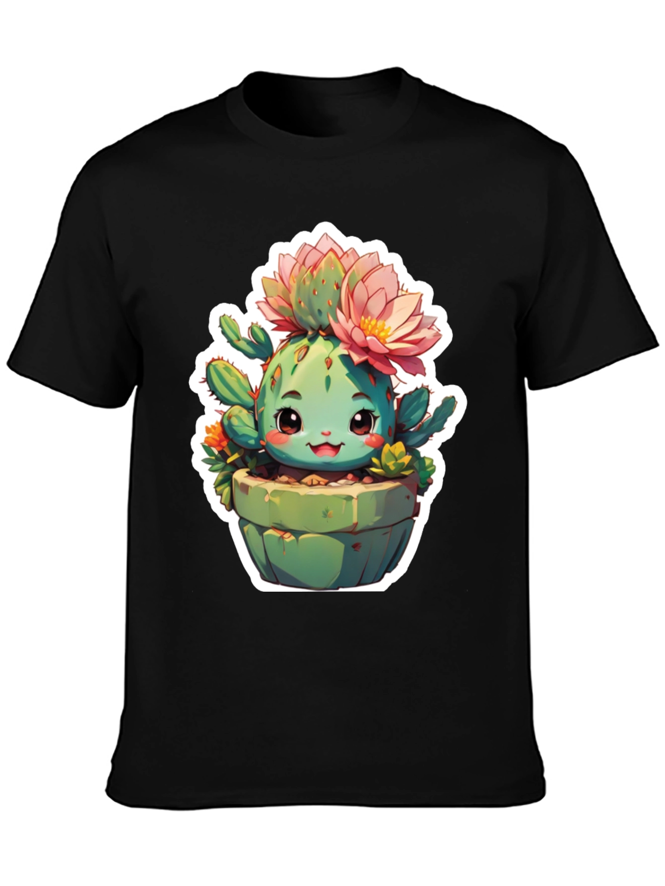 Black Cute Cactus Tee view 3
