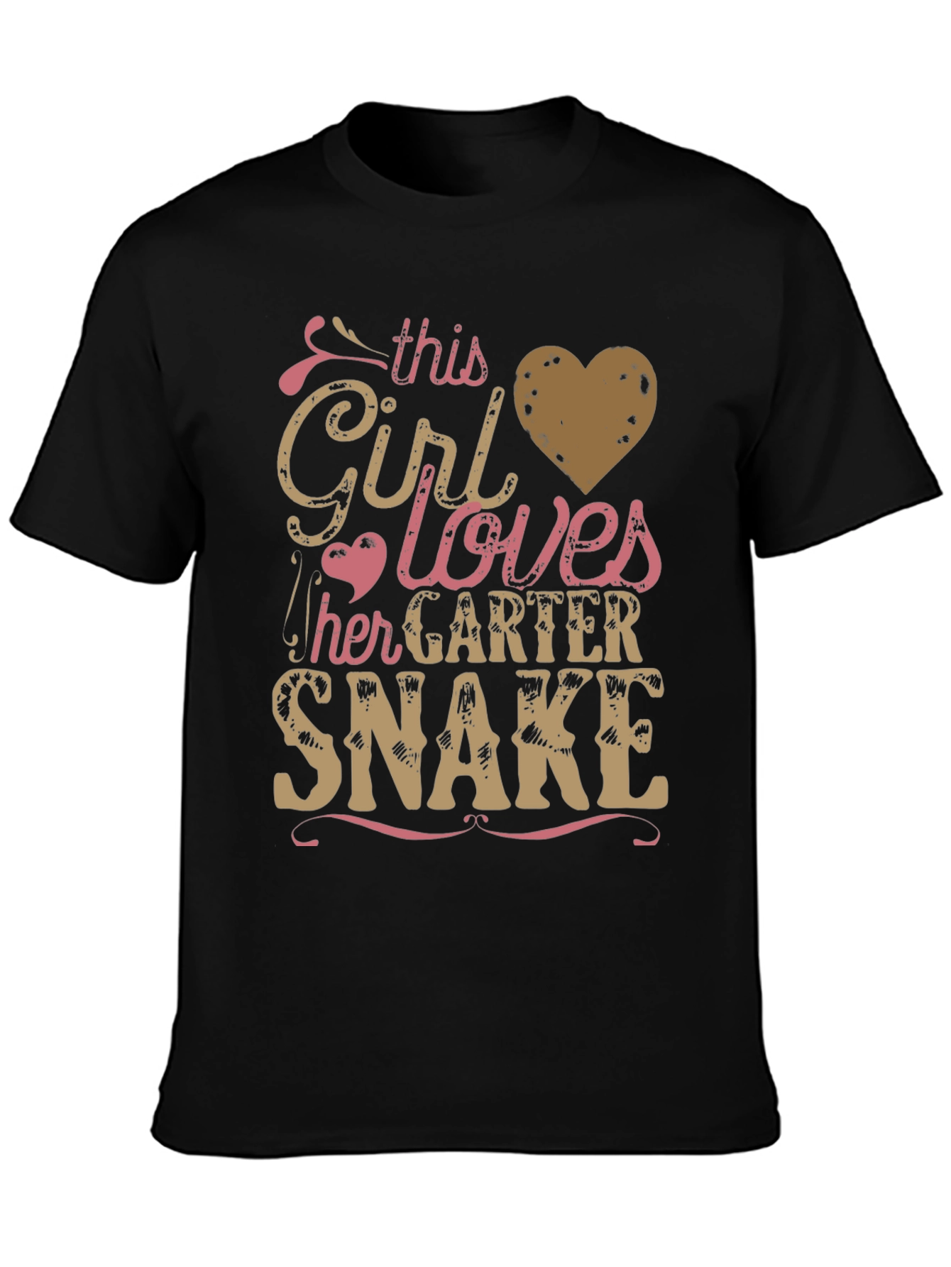 Black Girl Loves Garter Snake Graphic Tee - Novelty Animal T-Shirt view 3