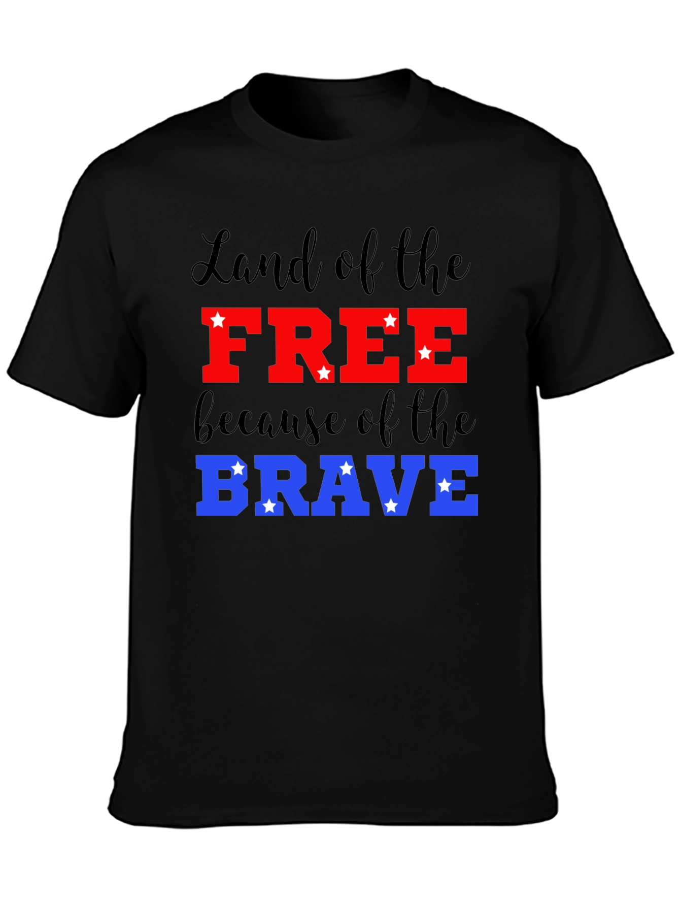 Black Patriotic Land of the Free T-Shirt view 3