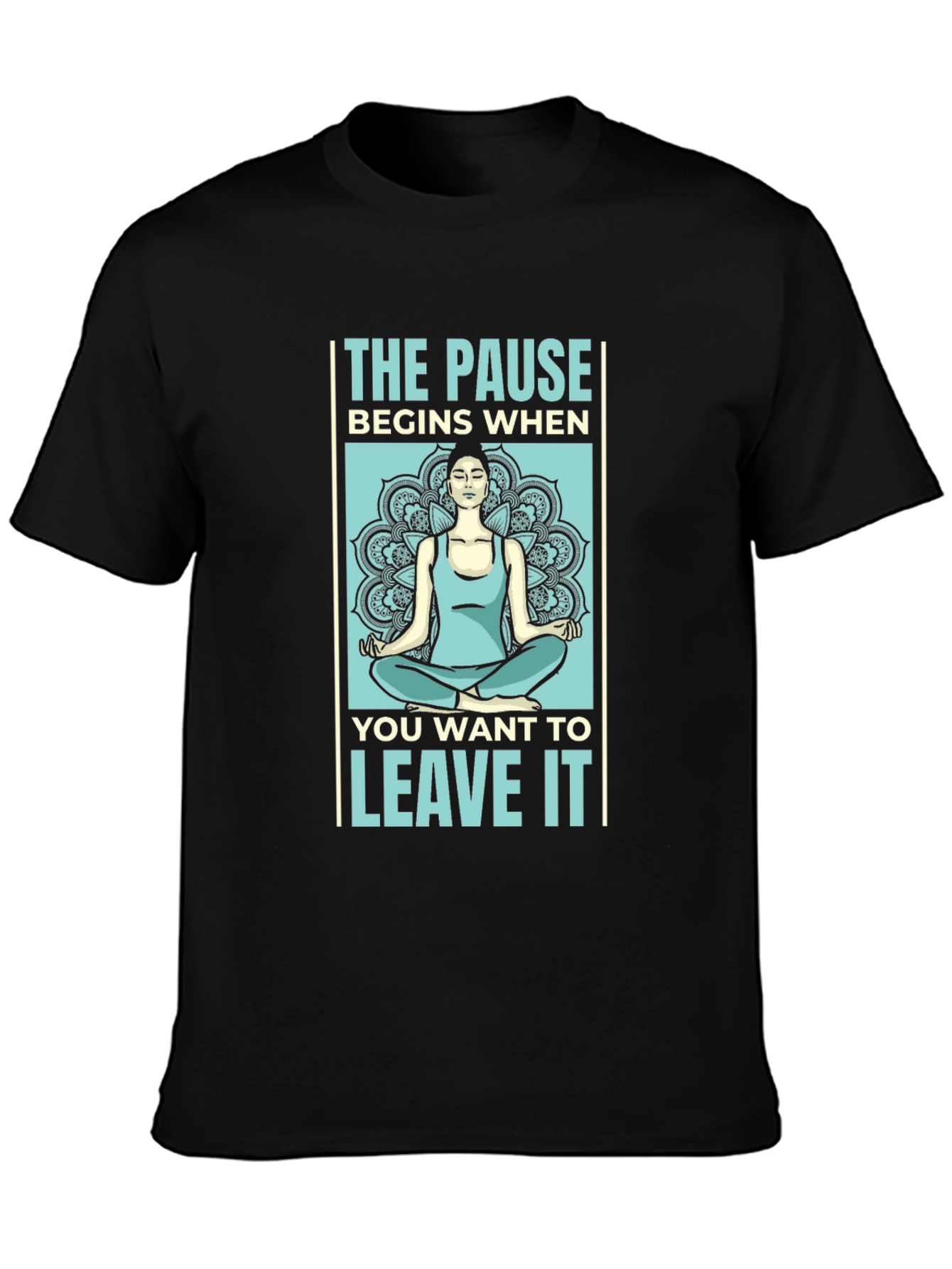 Black Yoga Meditation T-Shirt - The Pause view 3