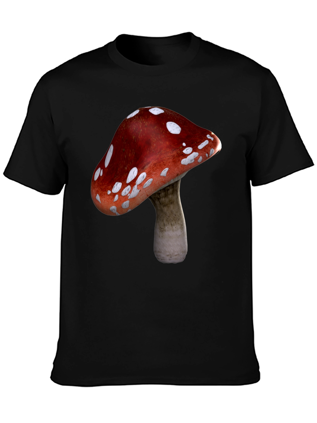 Black Mushroom Graphic Black T-Shirt view 3