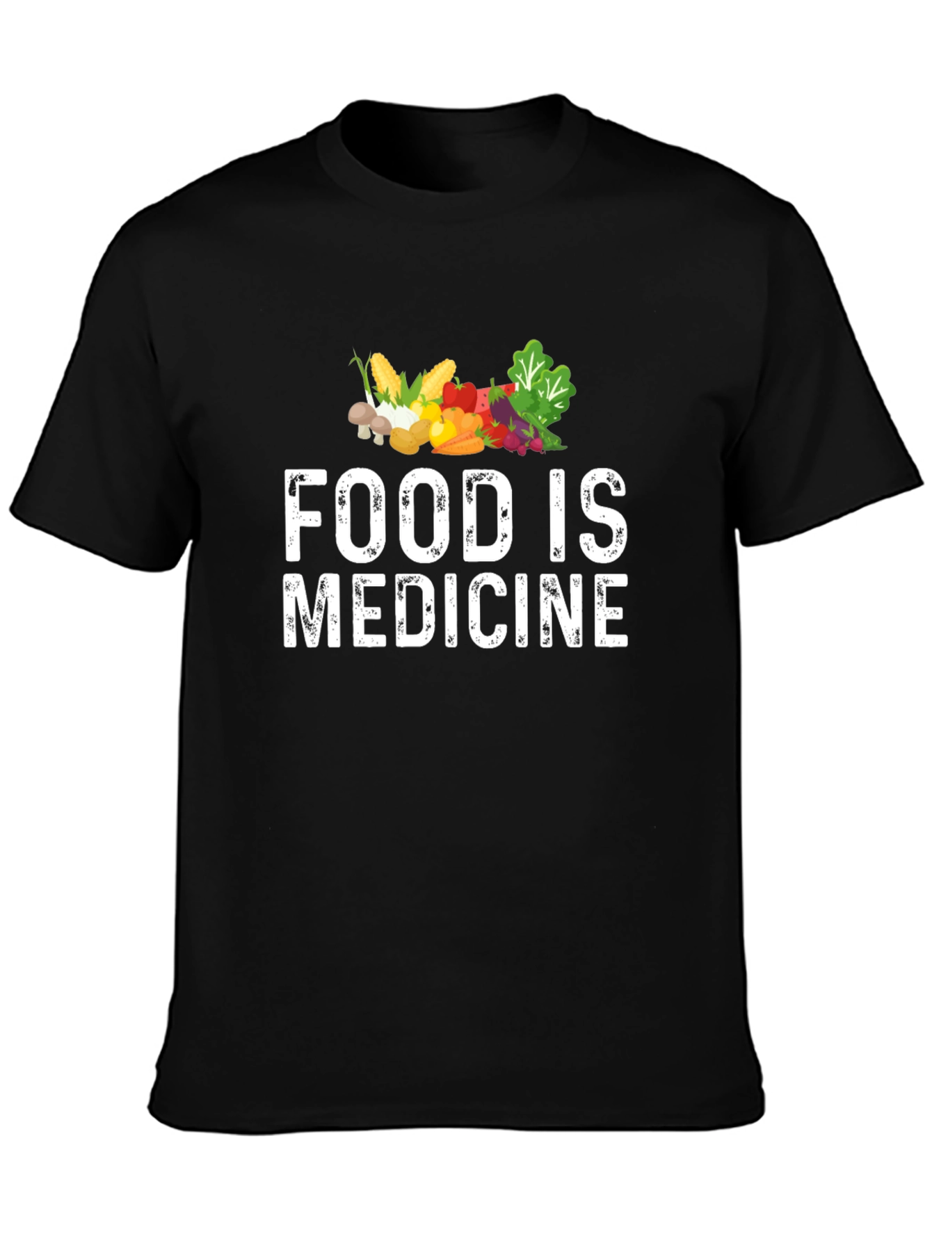Black Food is Medicine T-Shirt - Black, Healthy Living Apparel view 3