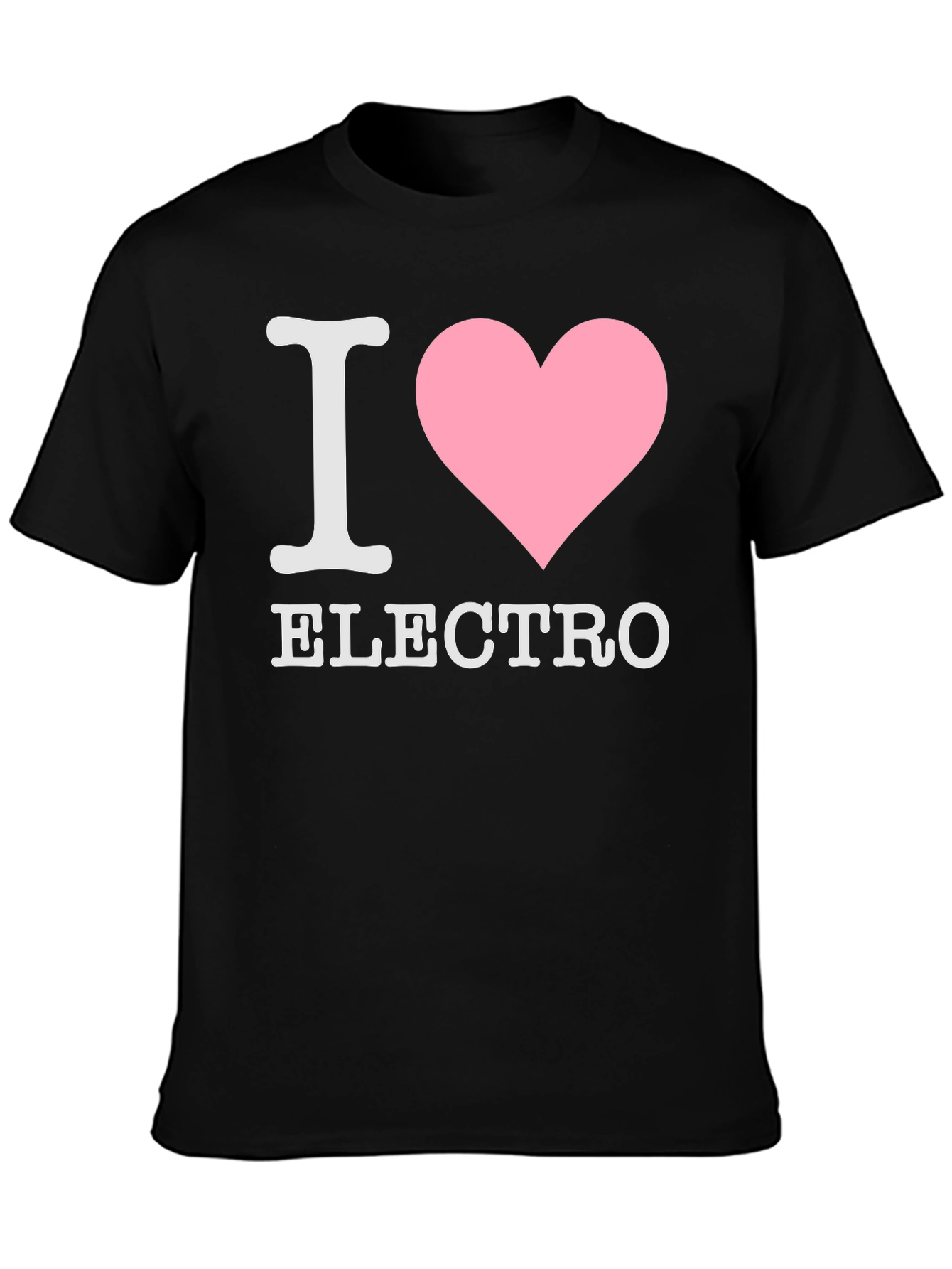 Black I Heart Electro T-Shirt - Black Cotton Tee view 3