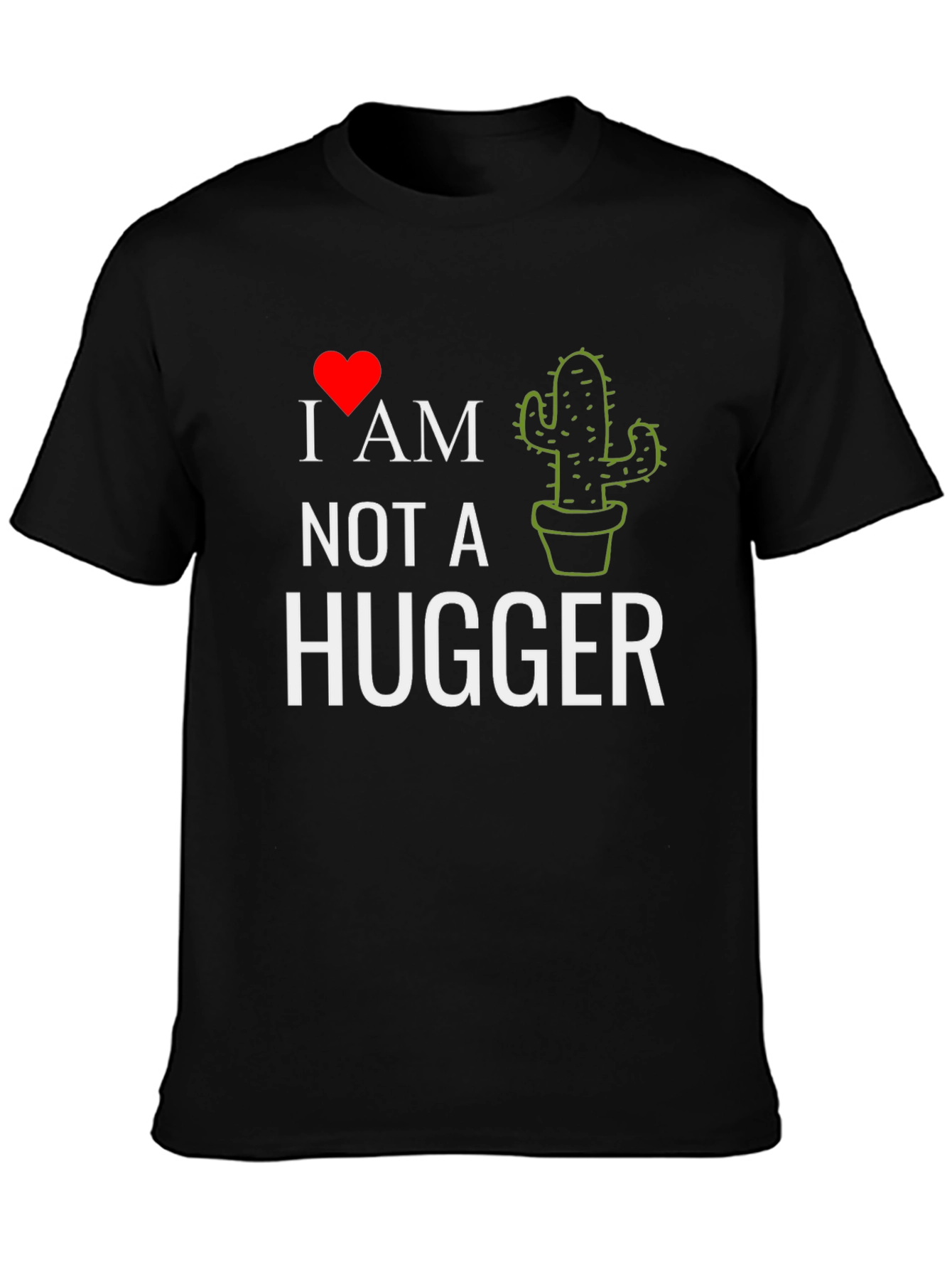 Black I Heart Cactus - Not A Hugger Tee view 3