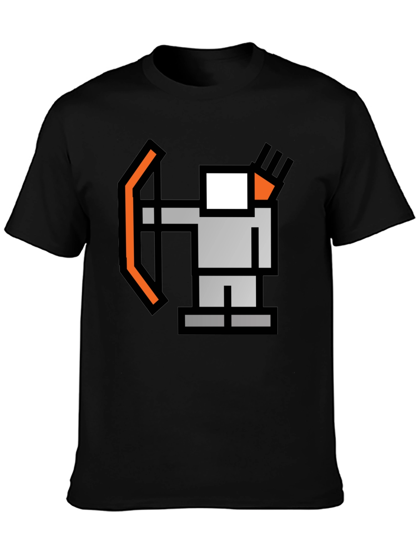 Black Pixel Archer Black T-Shirt view 3