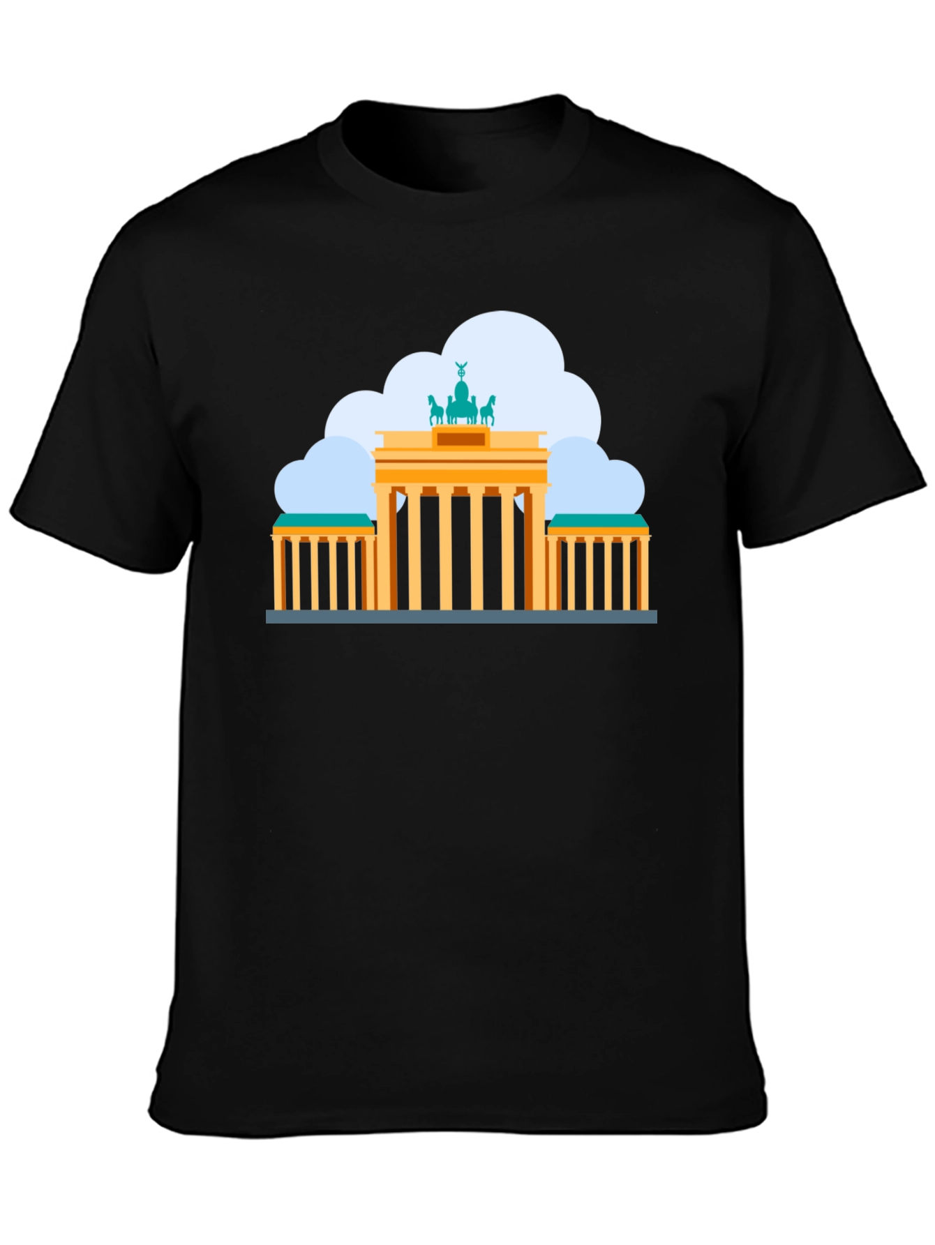 Black Berlin Brandenburg Gate Black T-Shirt view 3